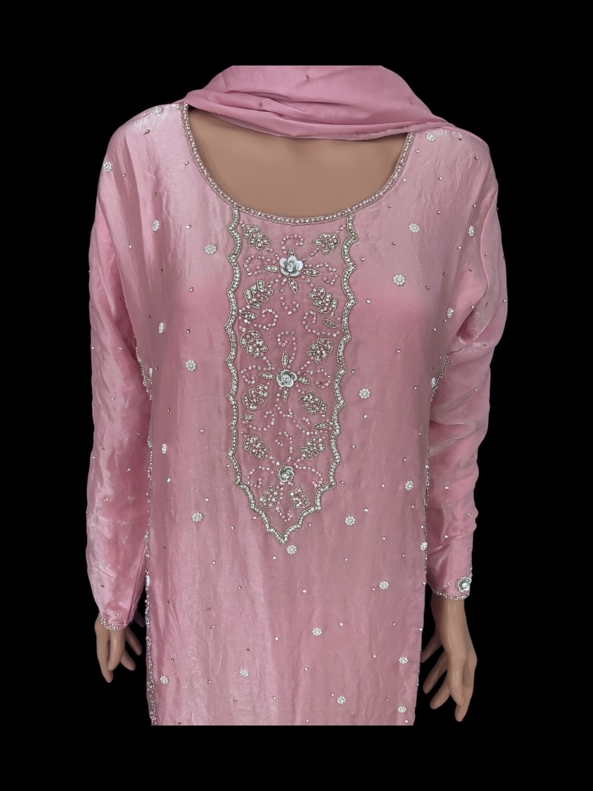 Heavy Work Salwar Kameez for women by Saree Ghor Charlotte, showcasing intricate embroidery and traditional cultural design.