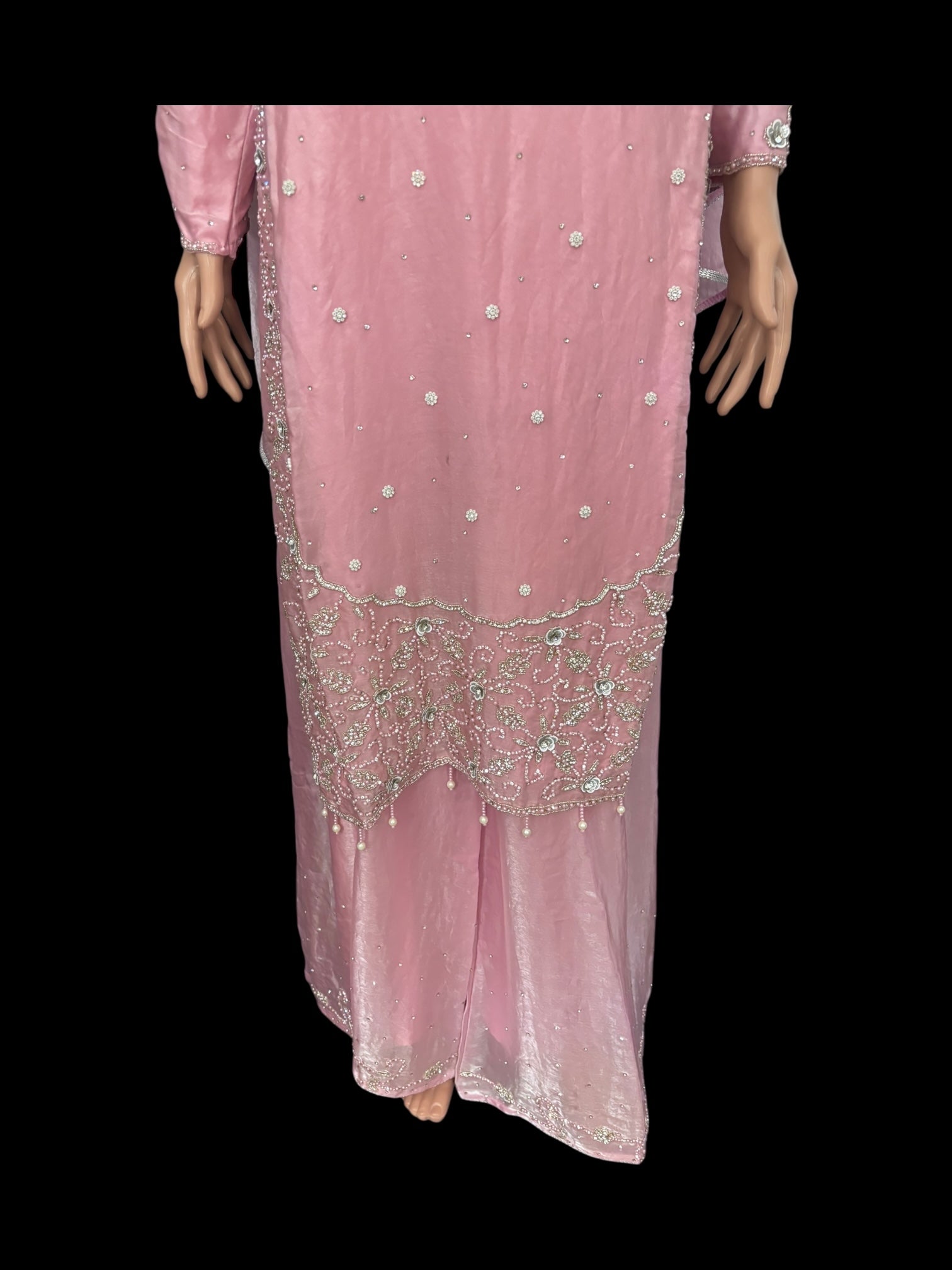 Heavy Work Salwar Kameez for women by Saree Ghor Charlotte, featuring intricate embroidery and vibrant traditional design.