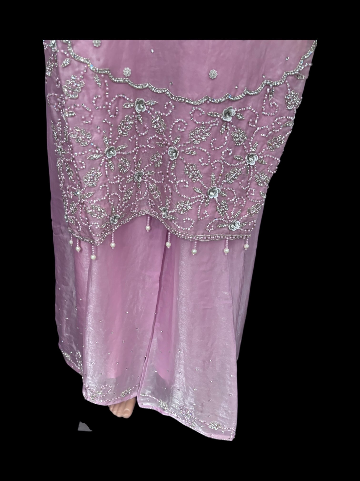 Heavy Work Salwar Kameez by Saree Ghor Charlotte featuring intricate embroidery and vibrant traditional design for women.