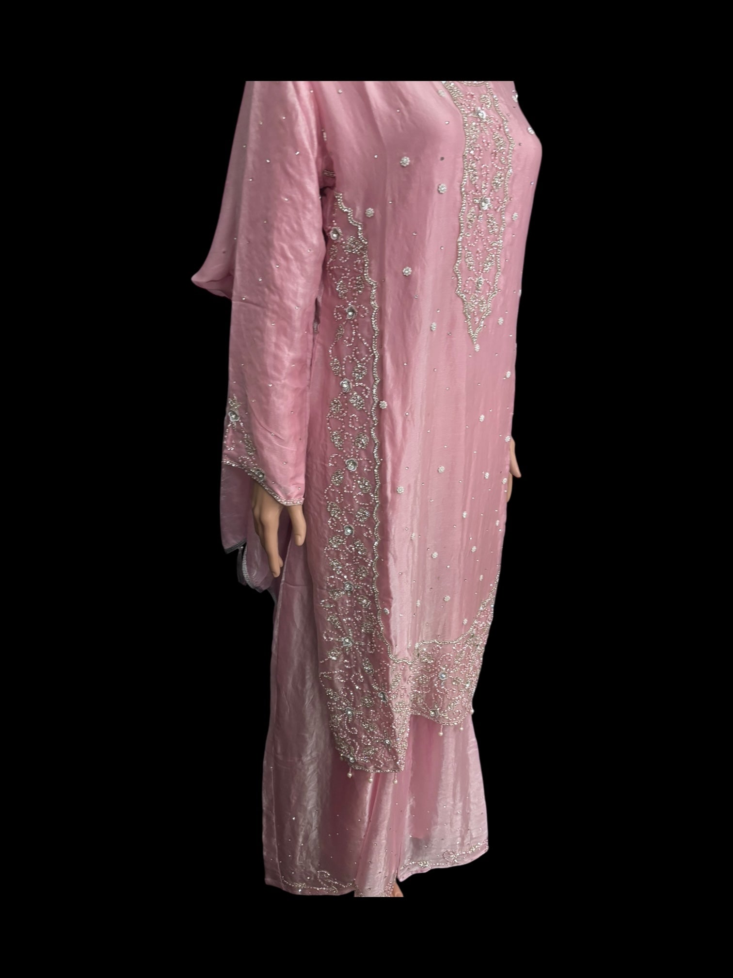 Heavy Work Salwar Kameez for women by Saree Ghor Charlotte, featuring intricate embroidery and traditional cultural design.