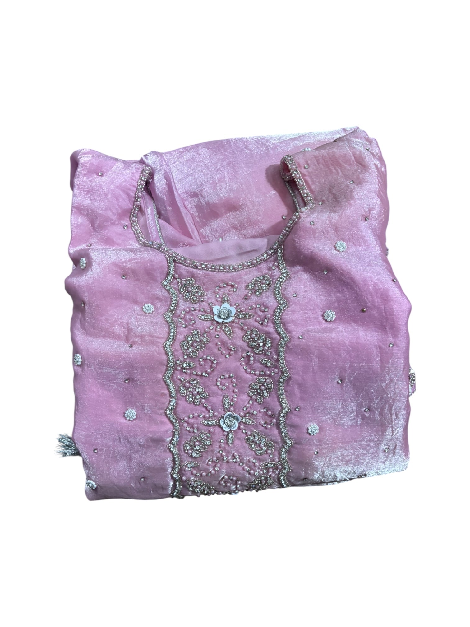 Heavy Work Salwar Kameez by Saree Ghor Charlotte featuring intricate embroidery and traditional styling for cultural wear.