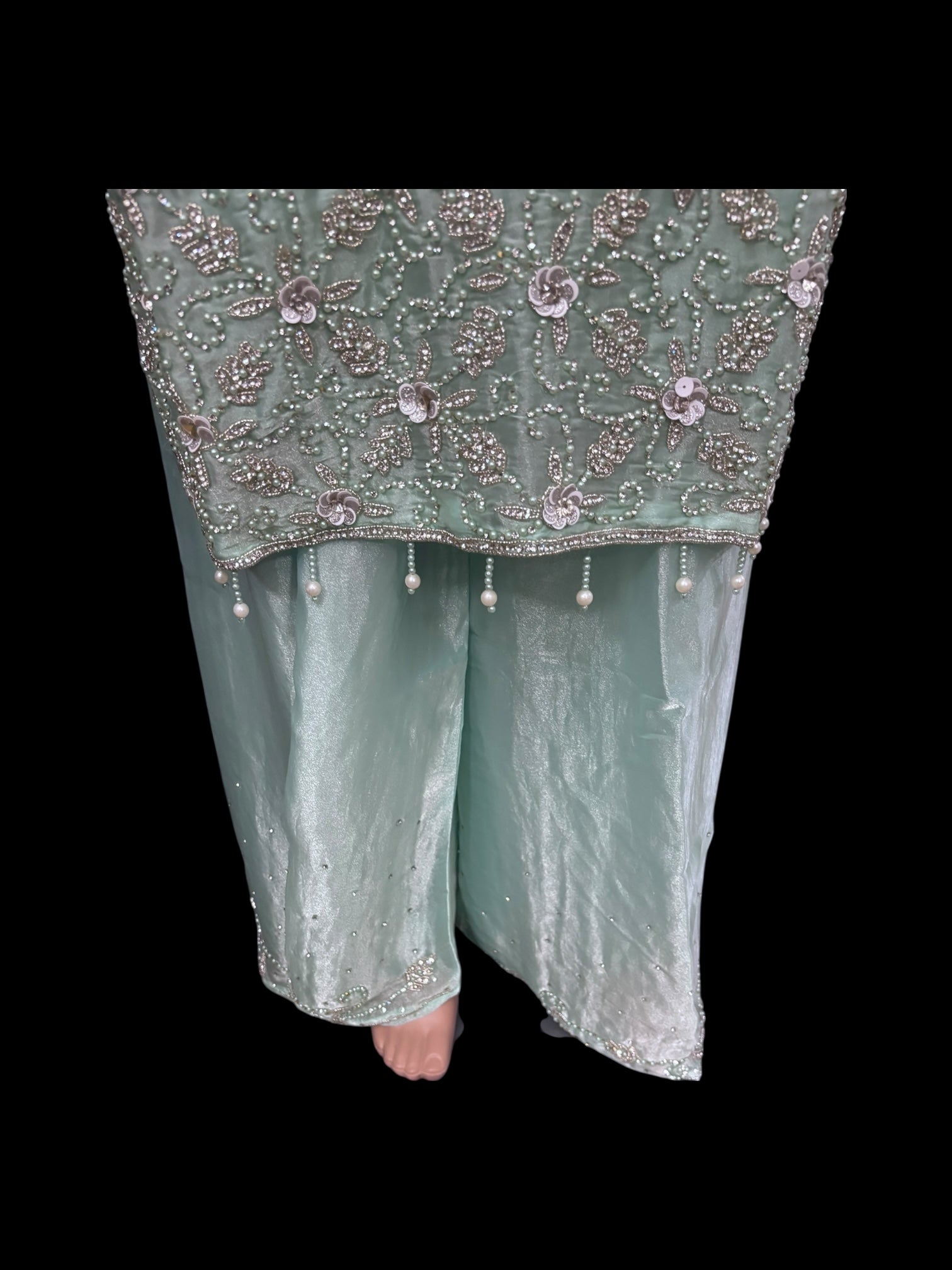 Heavy Work Salwar Kameez by Saree Ghor Charlotte featuring intricate embroidery and traditional cultural design for women.