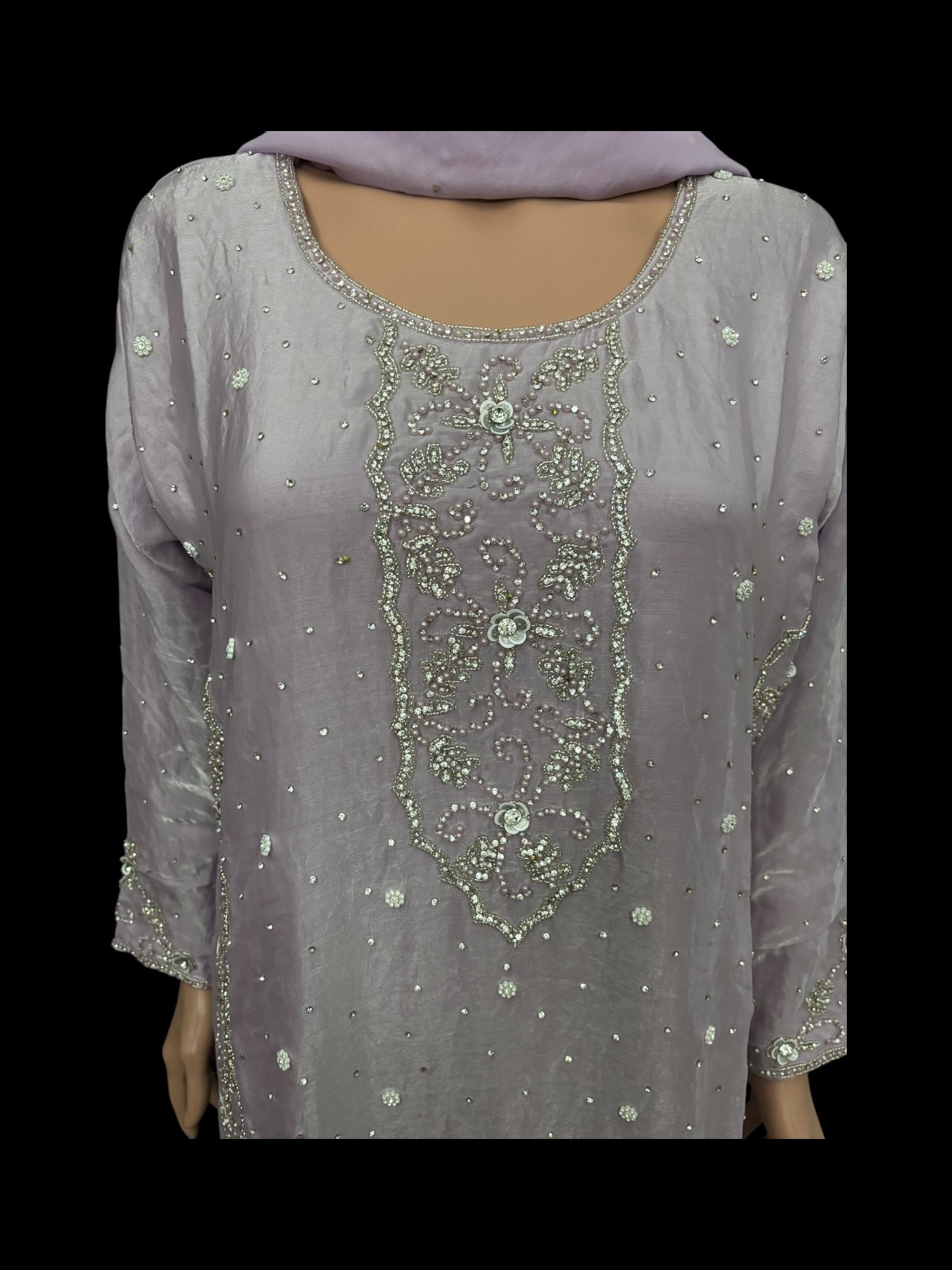 Heavy Work Salwar Kameez by Saree Ghor Charlotte featuring intricate embroidery and traditional design for women's cultural wear.