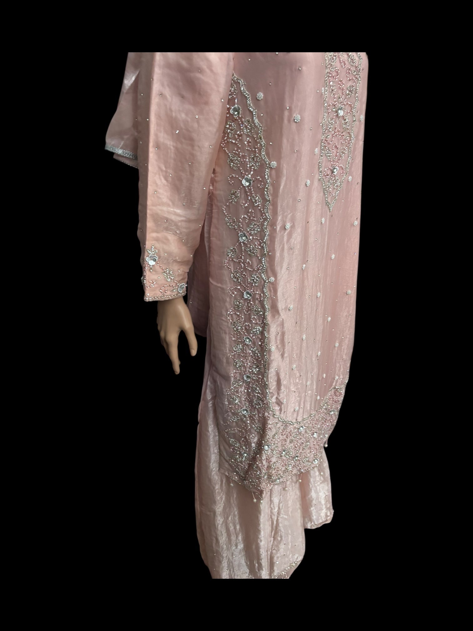 Heavy Work Salwar Kameez by Saree Ghor Charlotte featuring intricate embroidery and traditional cultural design for women.