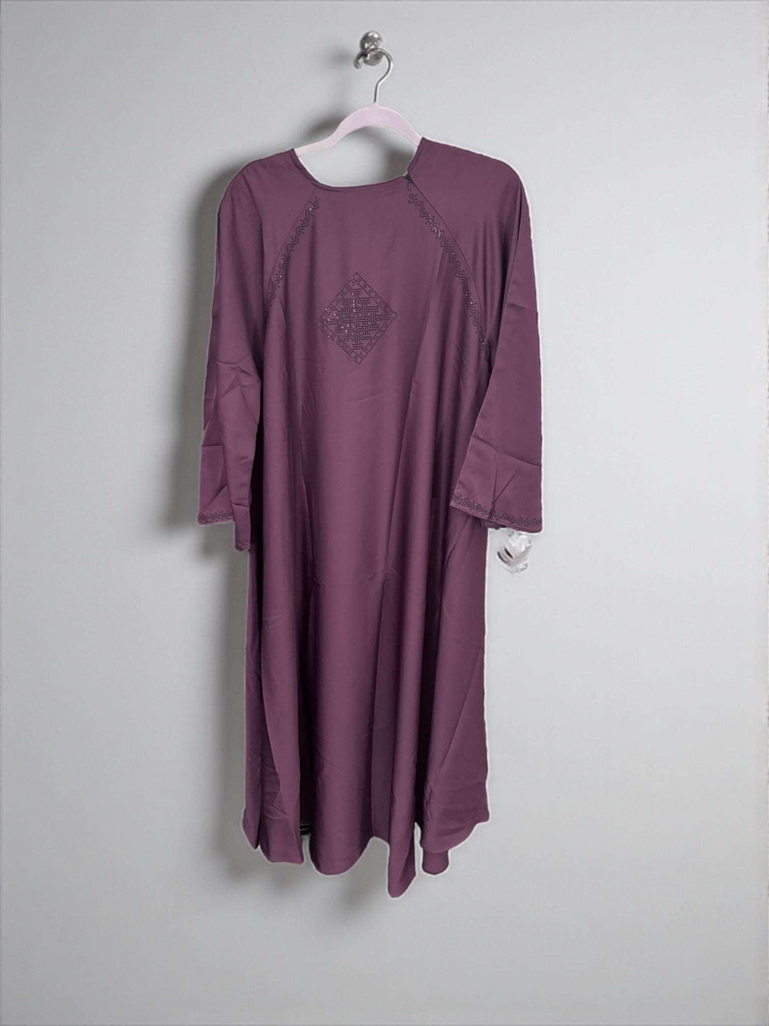 Women’s black Abaya Burqa by Saree Ghor Charlotte featuring modest Islamic dress with flowing fabric and elegant design.