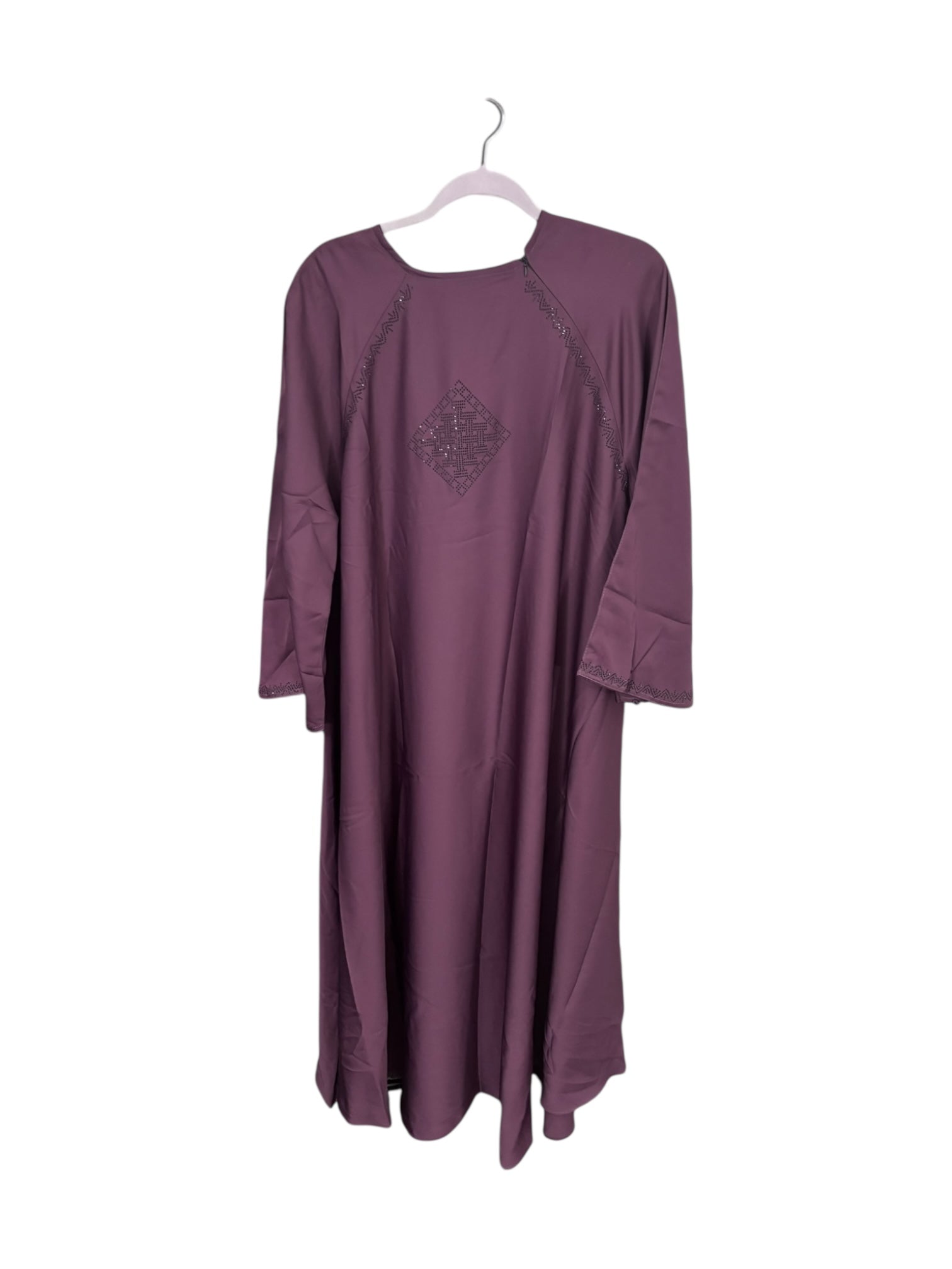 Women’s black Abaya Burqa by Saree Ghor Charlotte, modest Islamic dress with flowing fabric and elegant design.