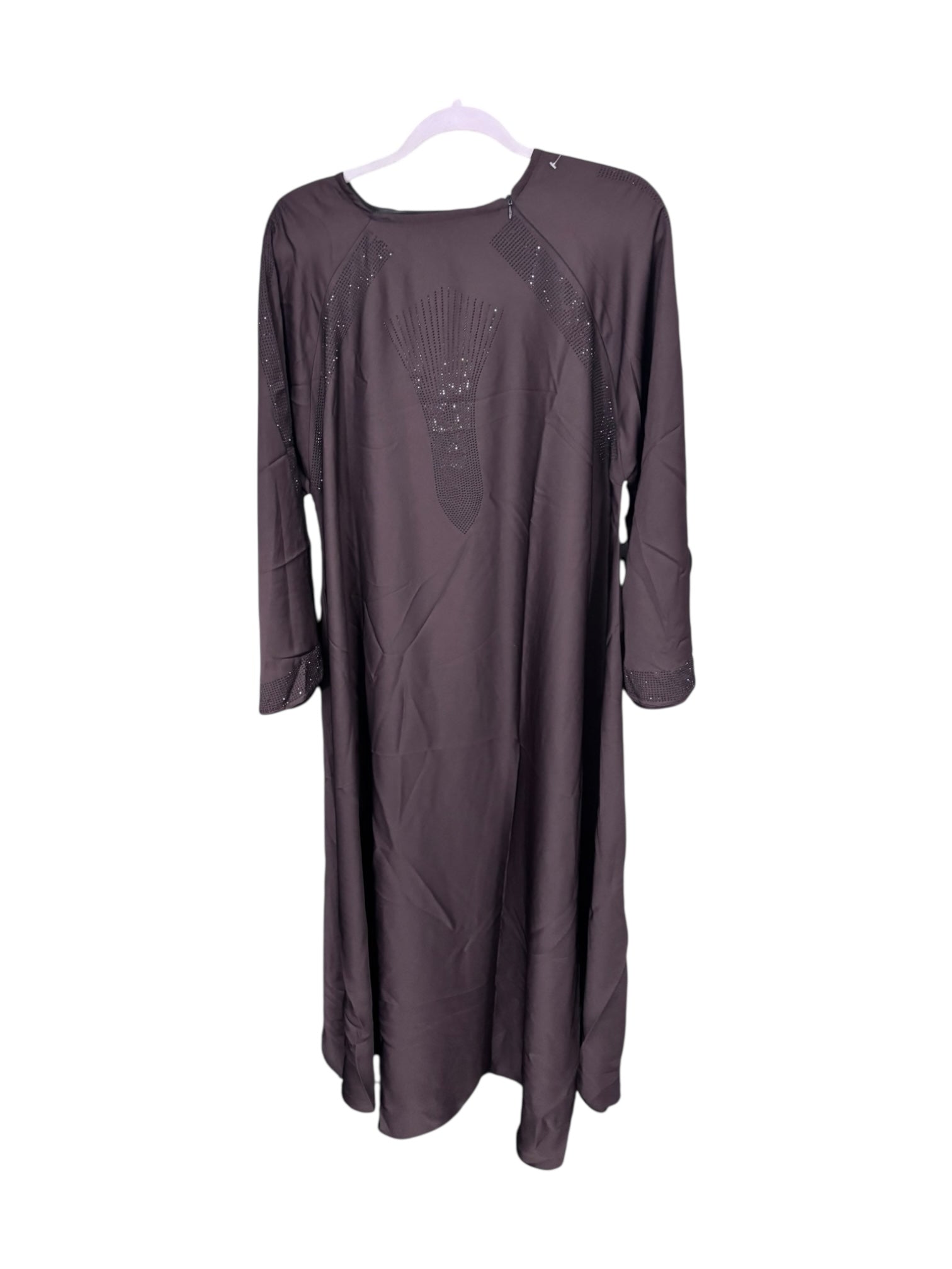 Women’s black Abaya Burqa by Saree Ghor Charlotte, modest Islamic dress with flowing fabric and elegant design.