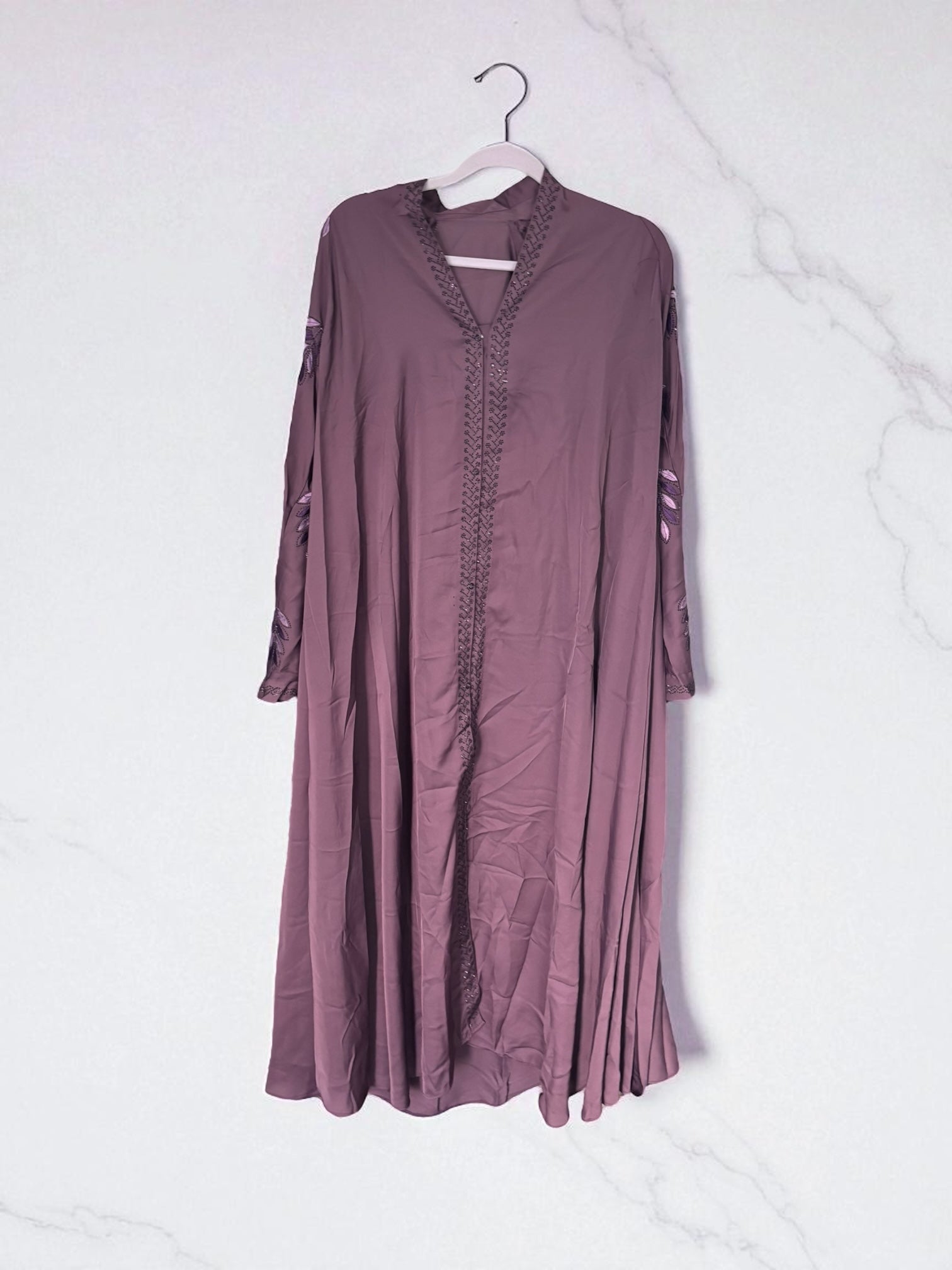 Women’s black Abaya Burqa by Saree Ghor Charlotte, modest Islamic dress with full coverage and elegant design.