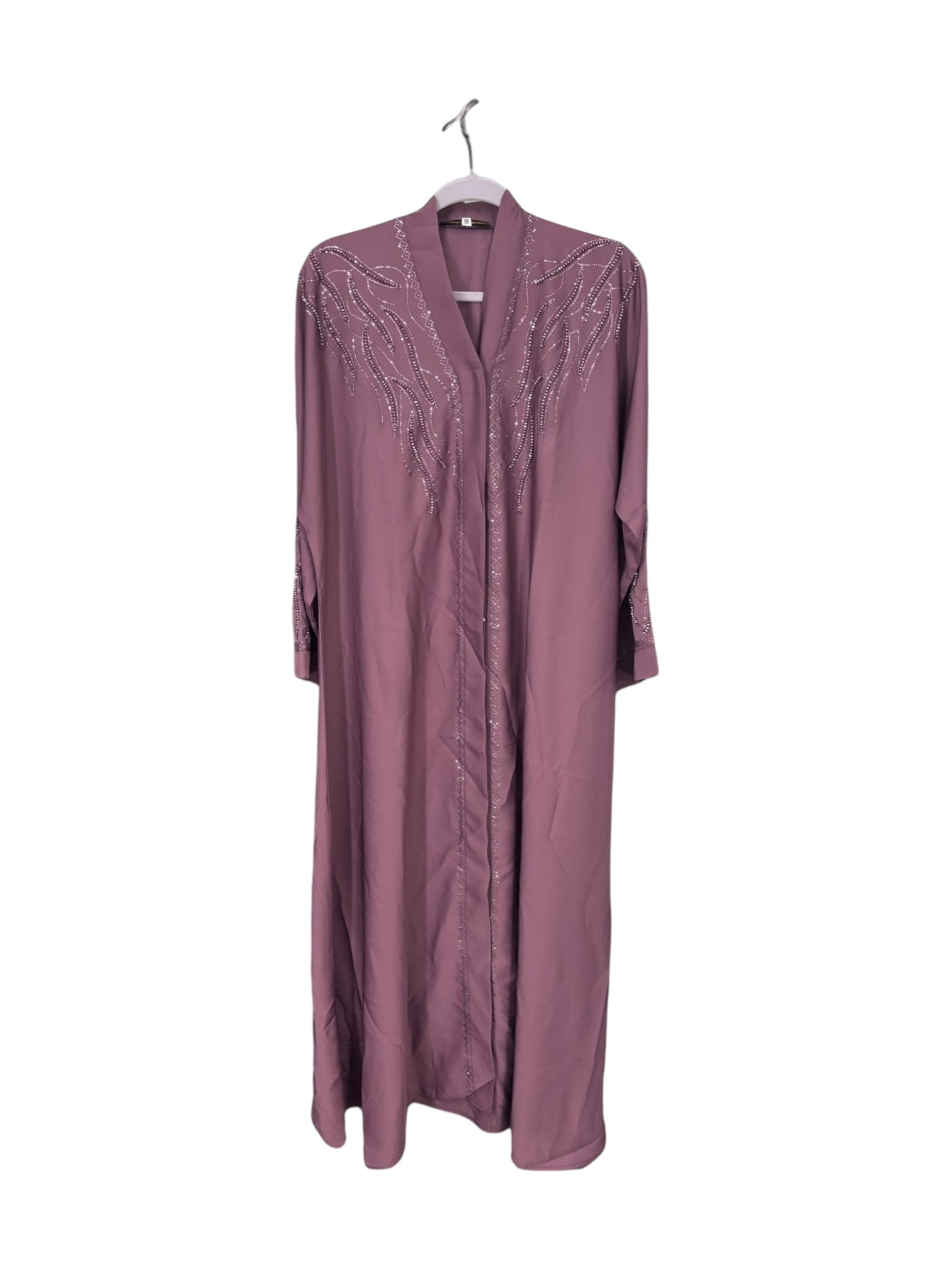 Women’s black abaya burqa by Saree Ghor Charlotte, modest Islamic dress with flowing fabric and full-coverage design.