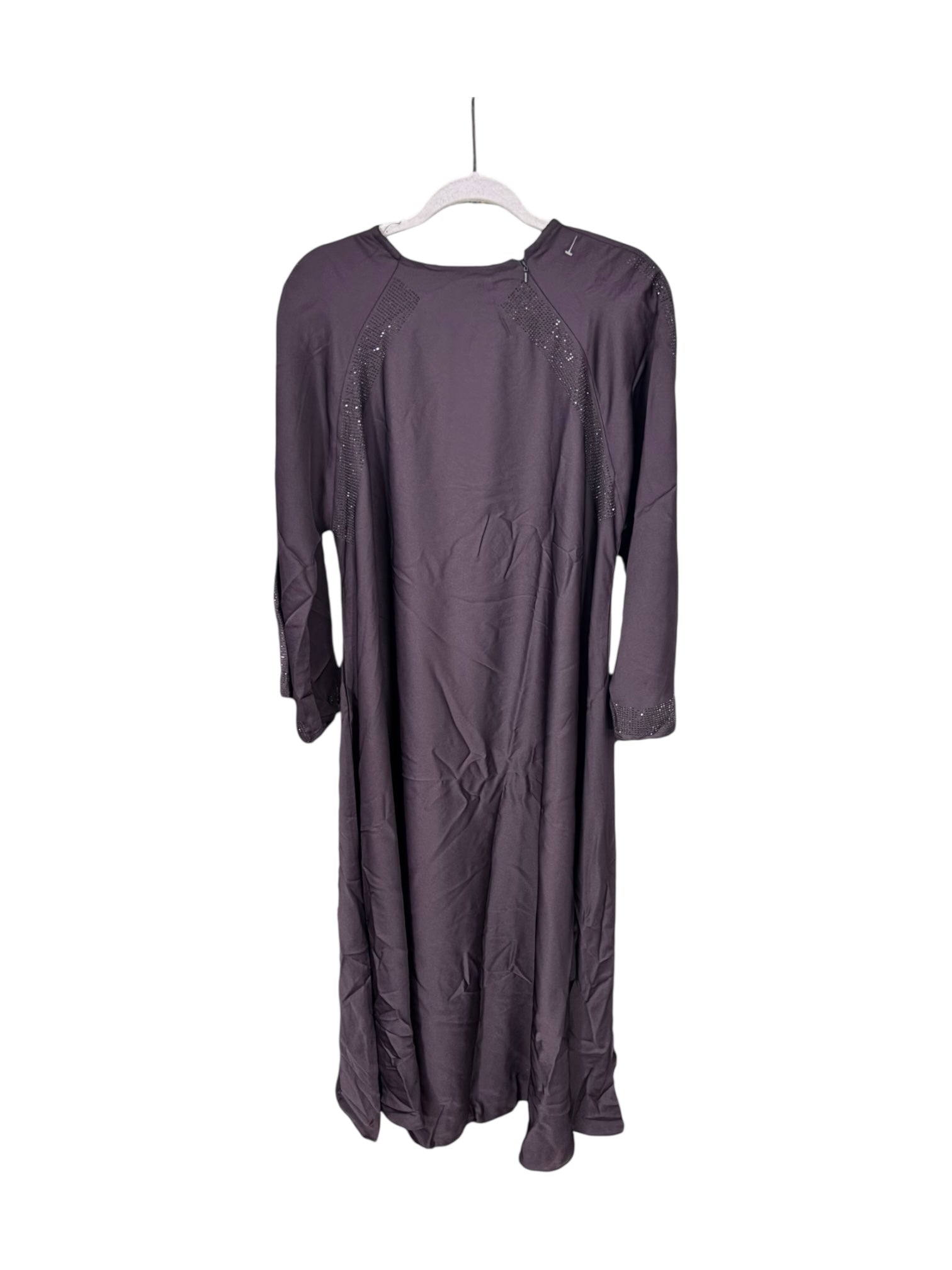 Women’s black abaya burqa by Saree Ghor Charlotte, modest Islamic dress with flowing fabric and full coverage, front view image.
