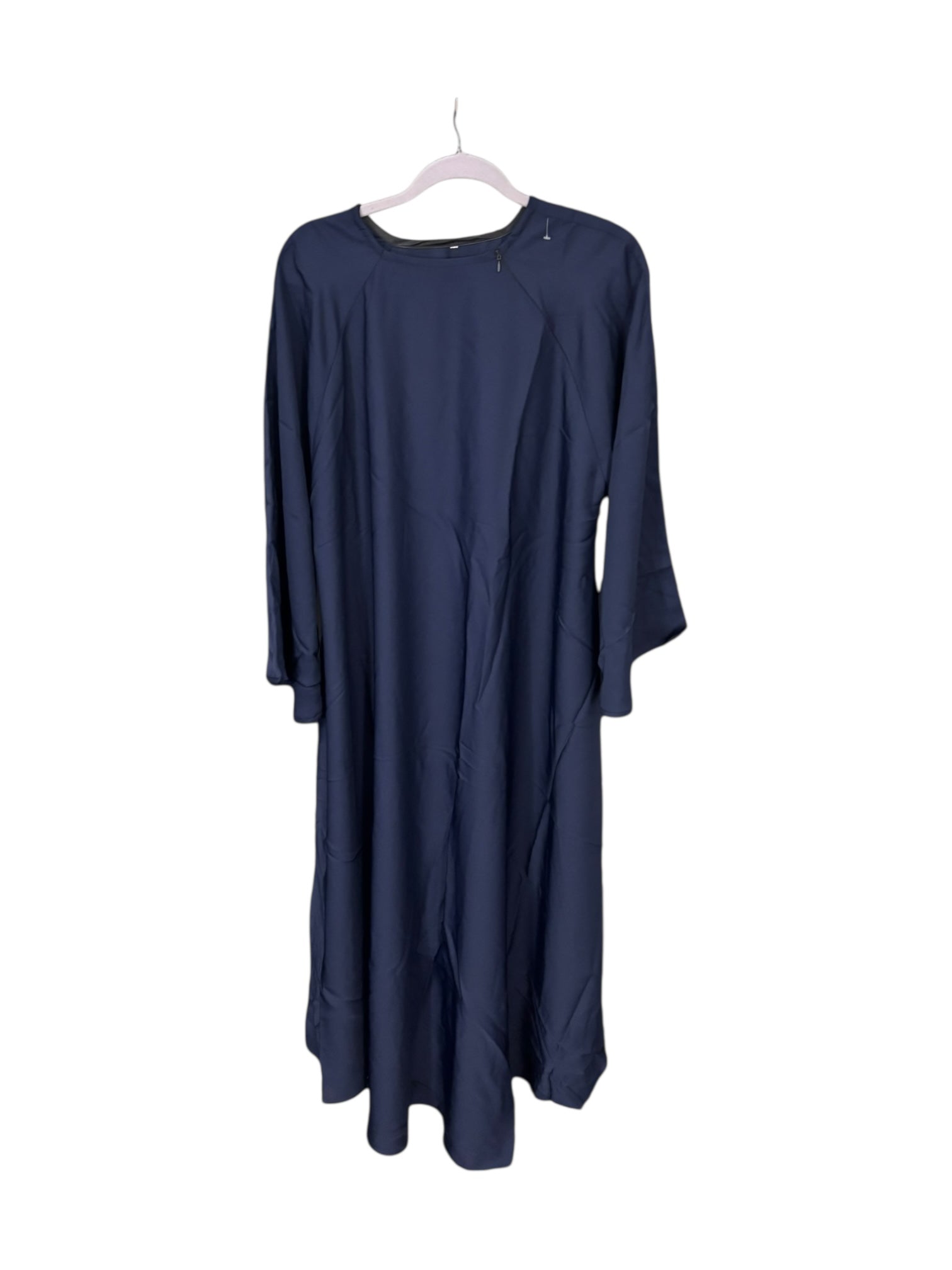 Women’s black Abaya Burqa by Saree Ghor Charlotte, modest Islamic dress with flowing fabric and elegant design, front view.