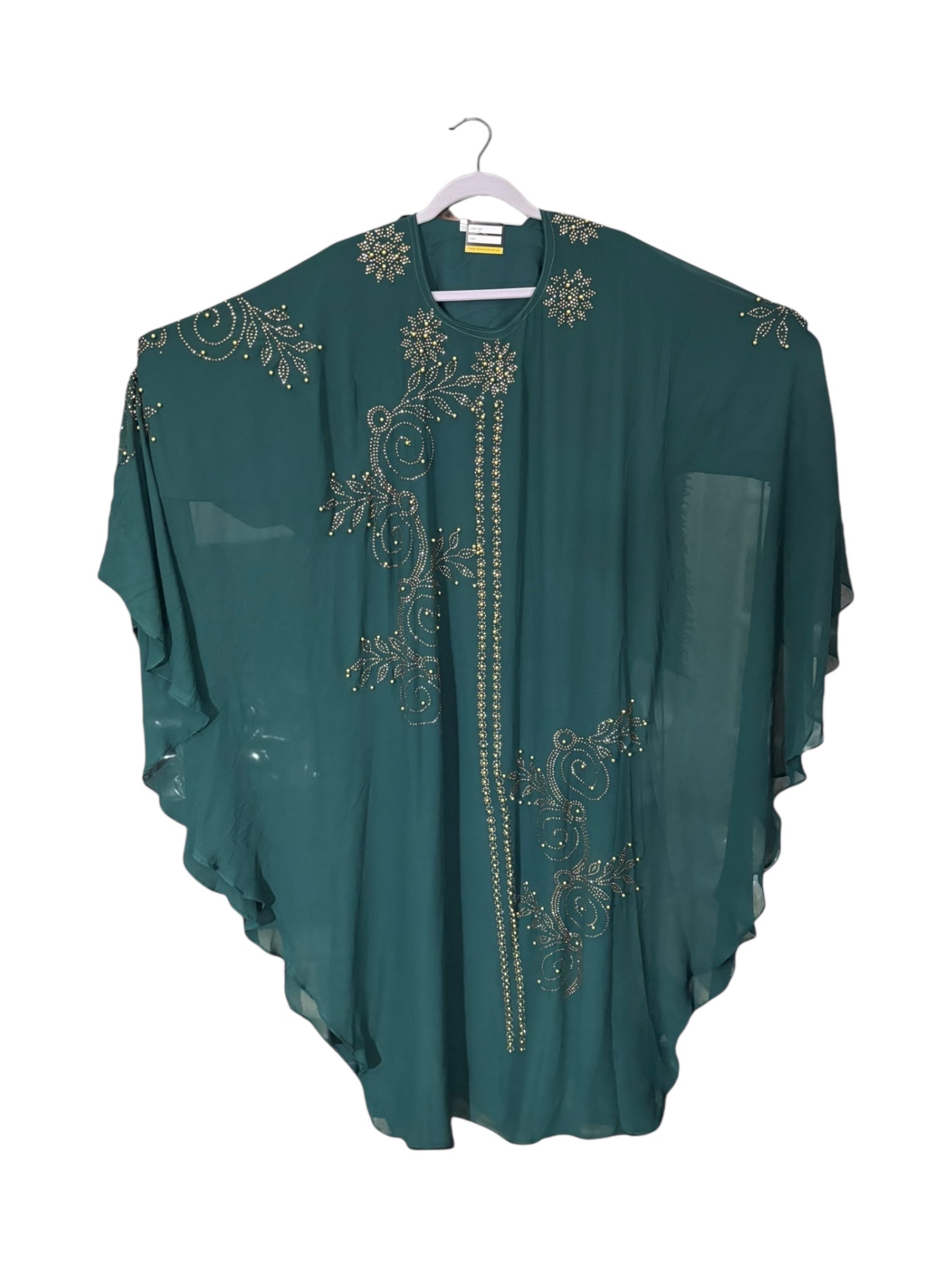Women’s black silk abaya by Saree Ghor Charlotte featuring a modest design and flowing fit, perfect for Islamic attire.