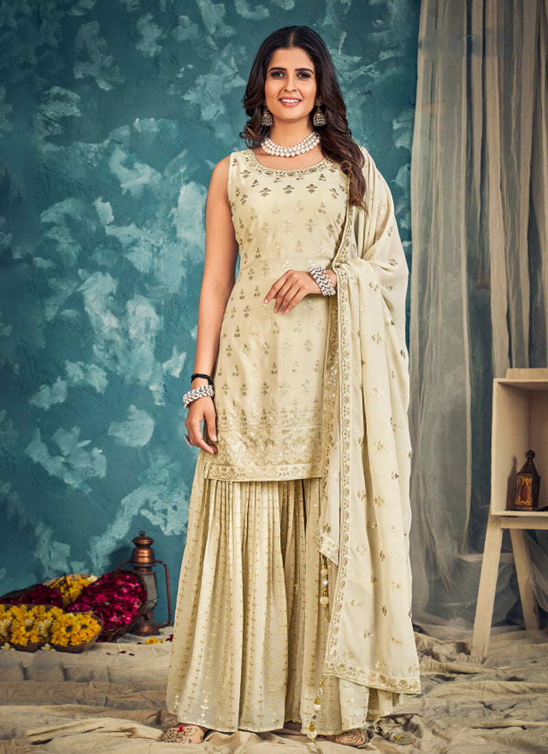 Trendy Georgette Sharara Suit: Embrace Traditional Style with a Modern Twist