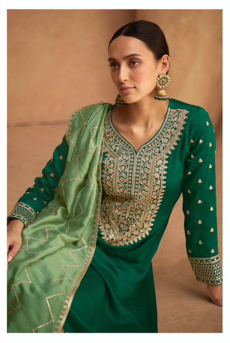 Elegant Essence: Designer Silk Salwar Suit for a Timeless Look - 9618
