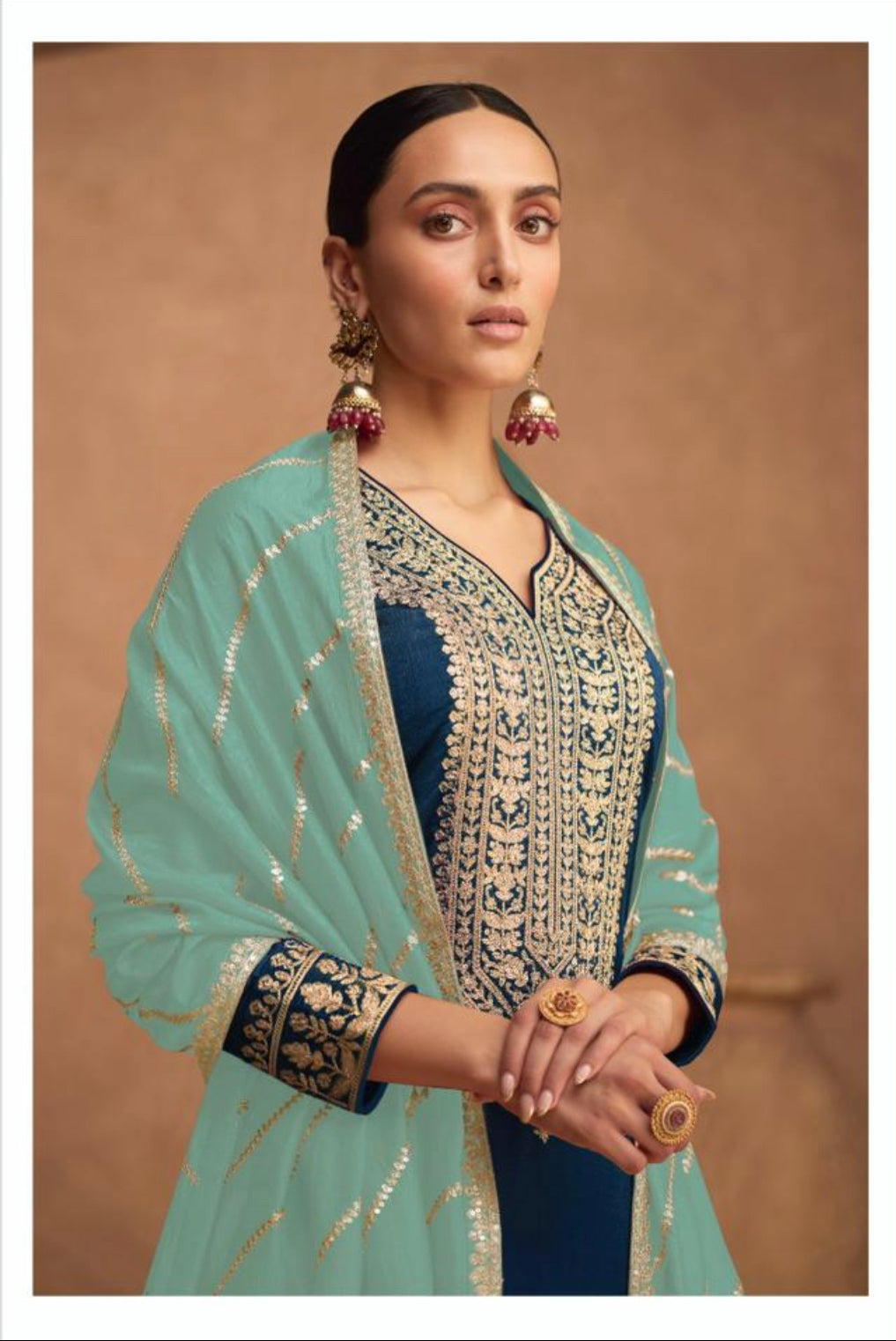 Elegant Essence: Designer Silk Salwar Suit for a Timeless Look - 9621