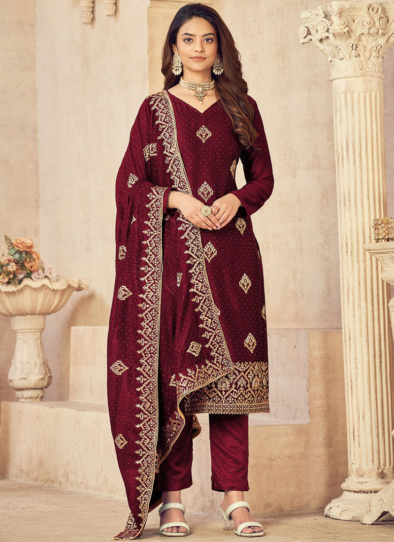 Regal Maroon: Aeva Bridal Salwar Suit for Wedding Wear