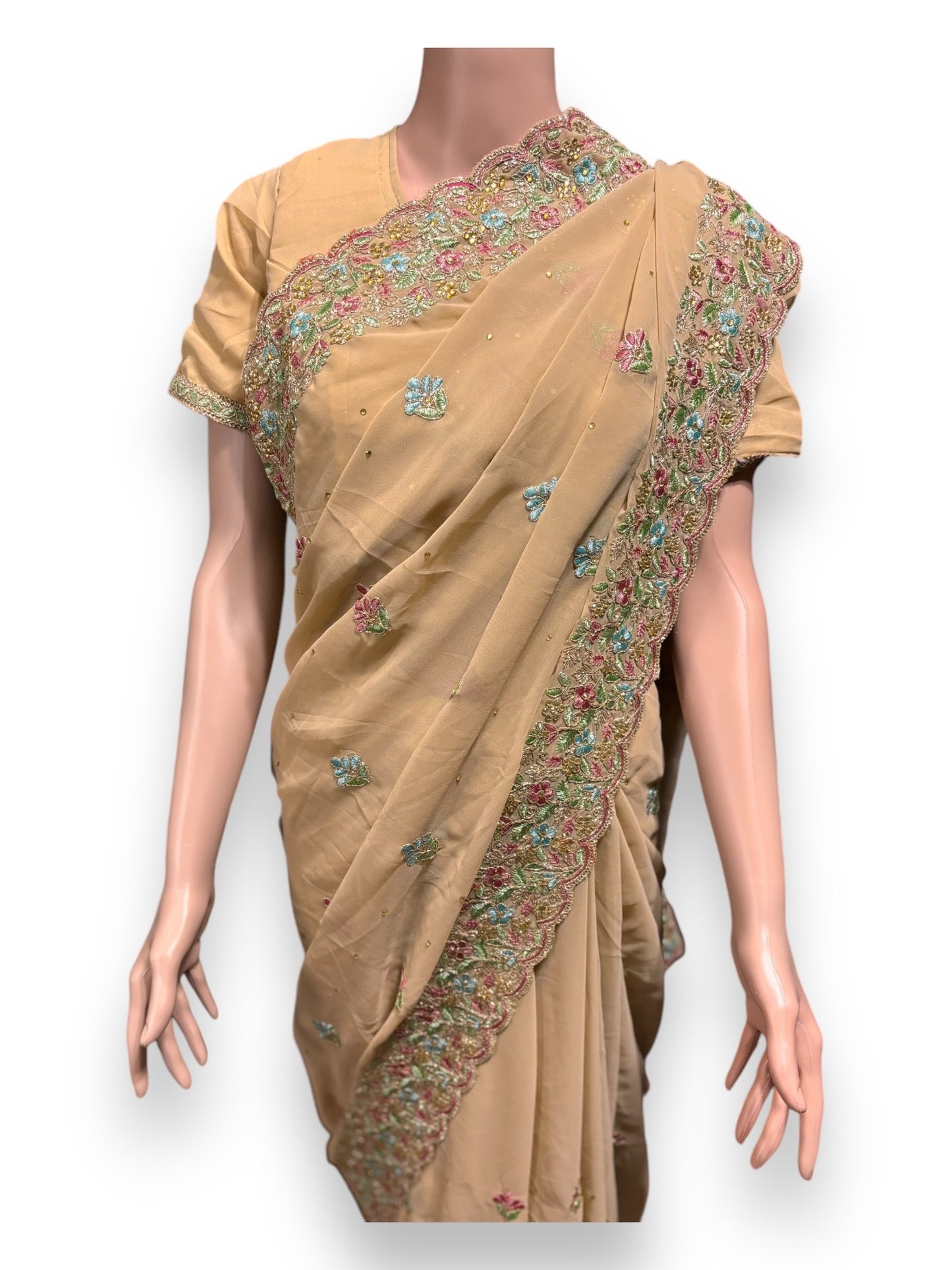 Traditional Designer Saree with Ready Blouse- Elegant Indian Ethnic Wear for Women - 012