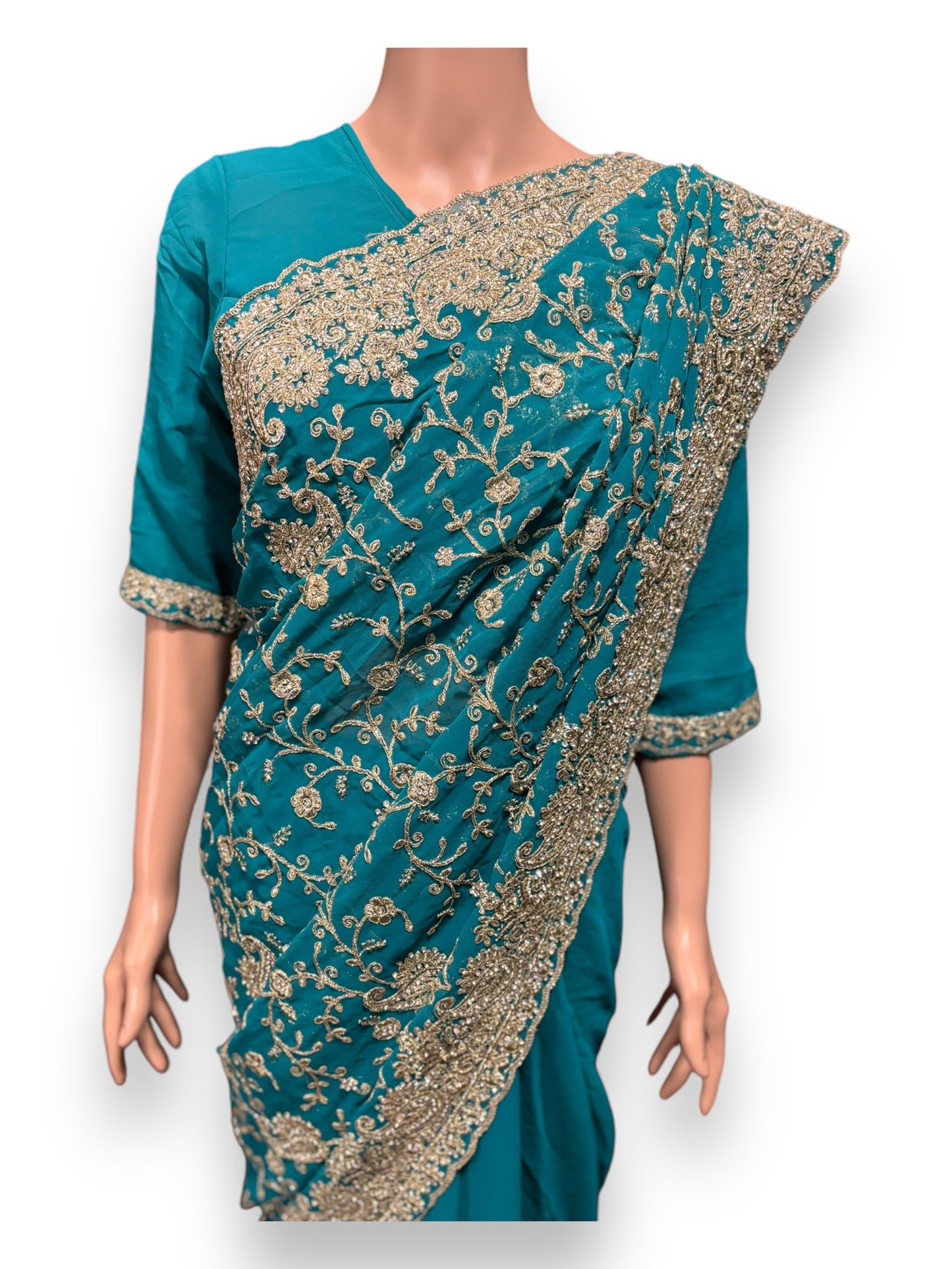 Traditional Designer Saree with Ready Blouse - 020