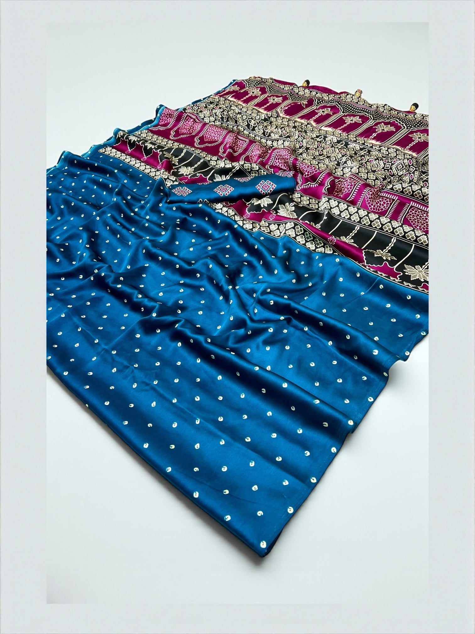 Semi Modal traditional saree by Saree Ghor Charlotte, soft fabric in classic cultural wear style for women.