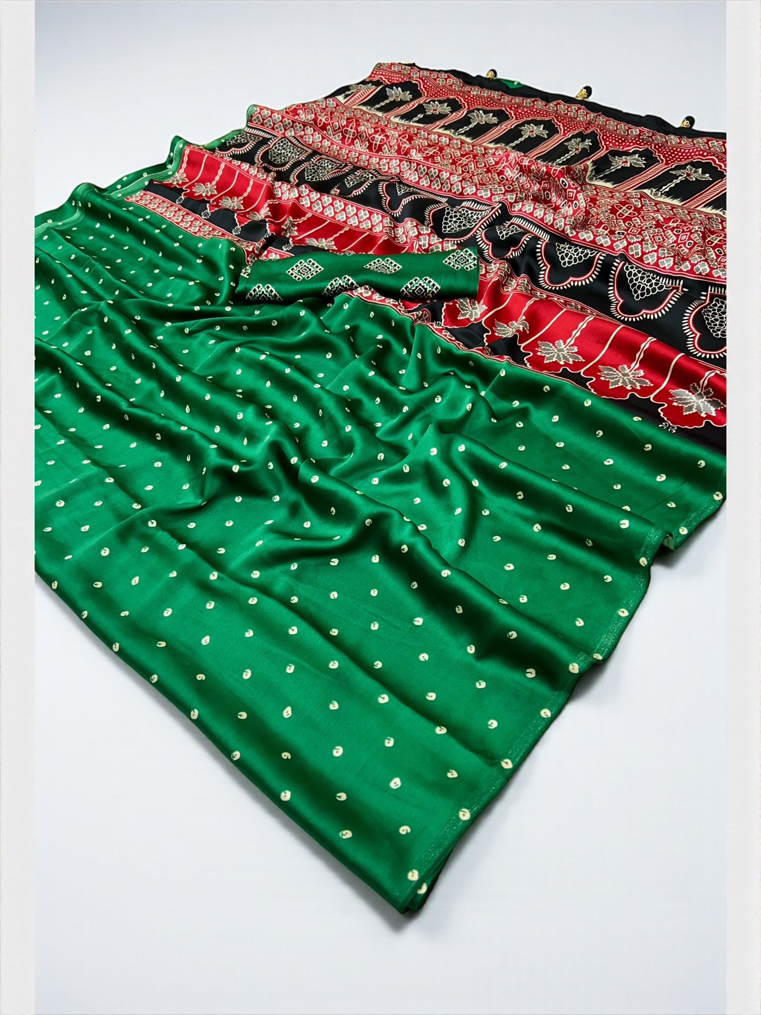 Semi Modal Traditional Saree for women by Saree Ghor Charlotte, featuring elegant cultural wear with intricate draping and vibrant fabric.
