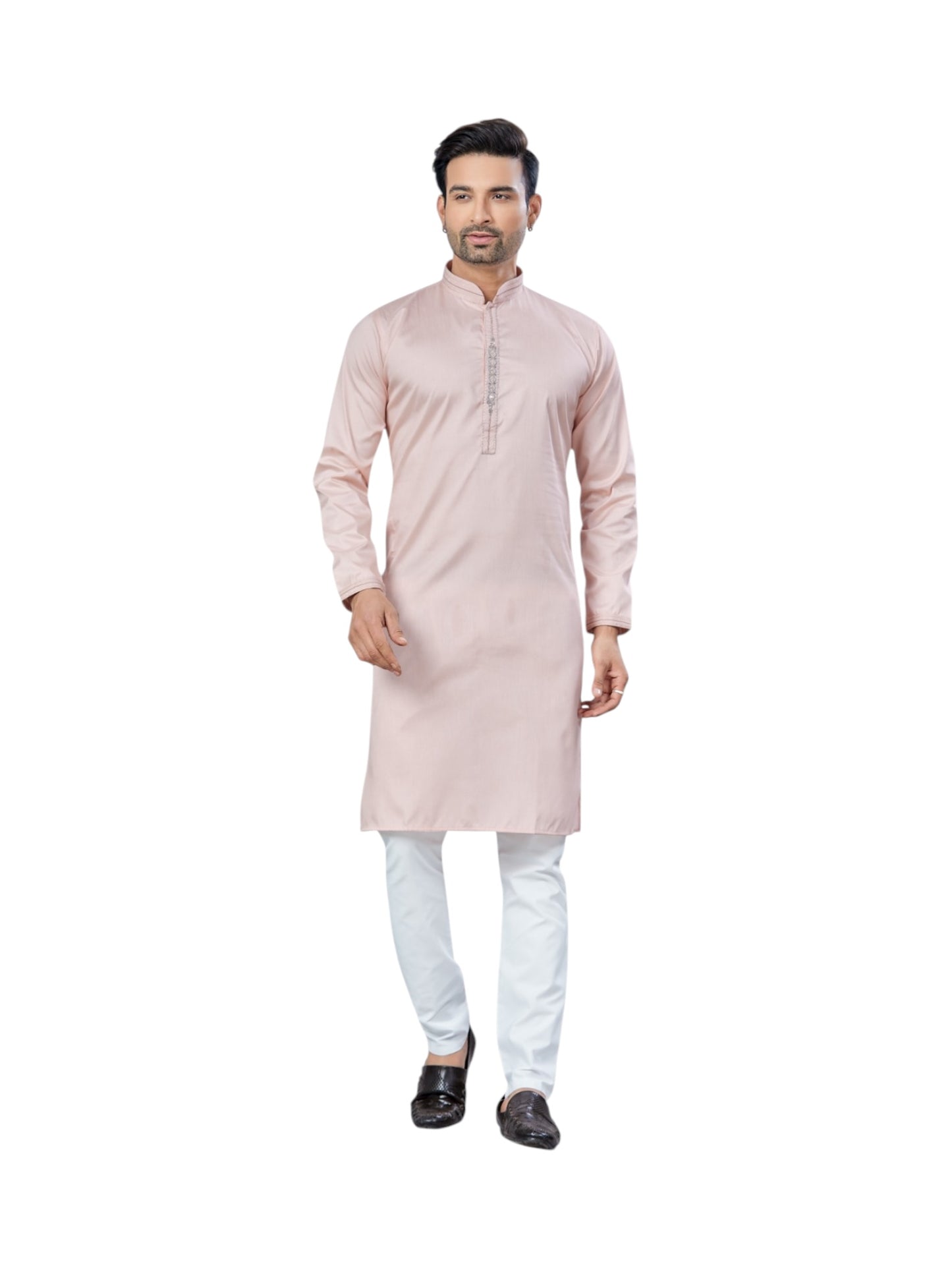 Light Pink Color Traditional Men's Kurta Pajama Set– Cultural Wear for Men