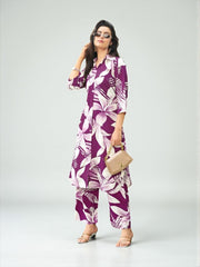 Rayon Print Traditional Two Piece Kurti Set, Cultural Wear for Women