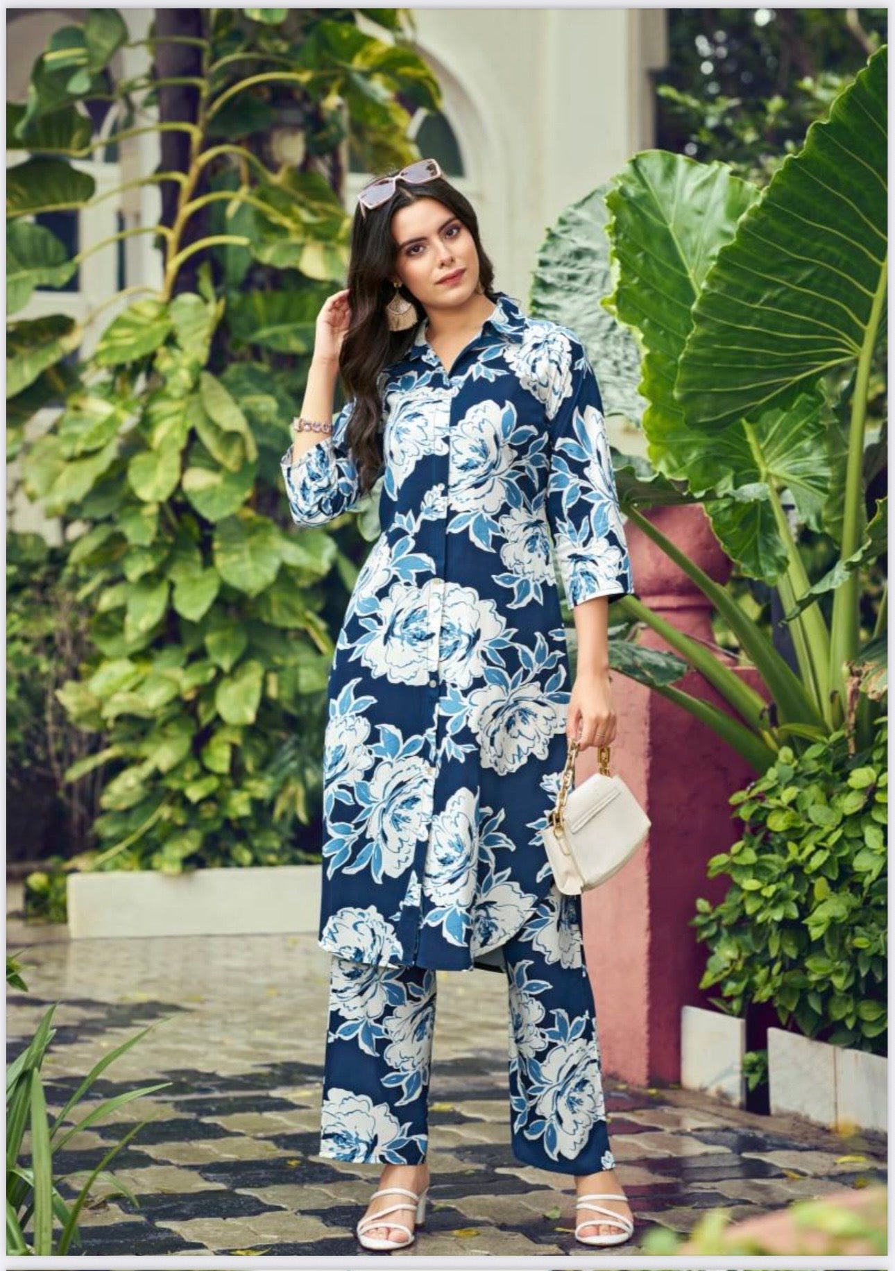 Rayon Print Traditional Two Piece Kurti Set, Cultural Wear for Women