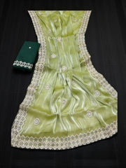 Elegant traditional saree for women by Saree Ghor Charlotte, showcasing intricate fabric and vibrant cultural design.