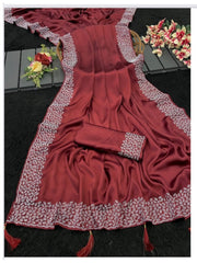 Traditional Saree by Saree Ghor Charlotte, vibrant cultural women's saree with intricate patterns and elegant draping.