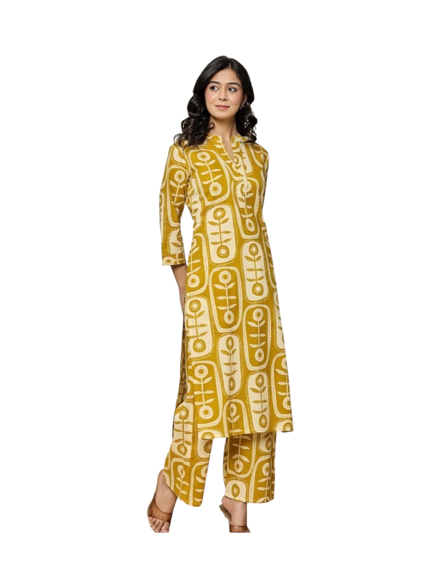 Rayon Print Traditional Two Piece Kurti Set, Cultural Wear for Women