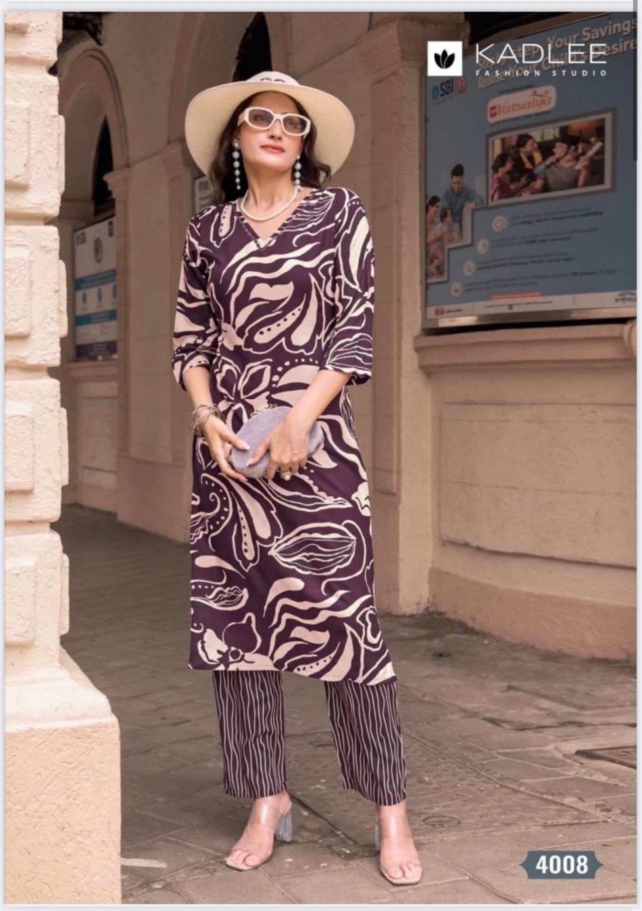 Rayon Print Traditional Two Piece Kurti Set, Cultural Wear for Women