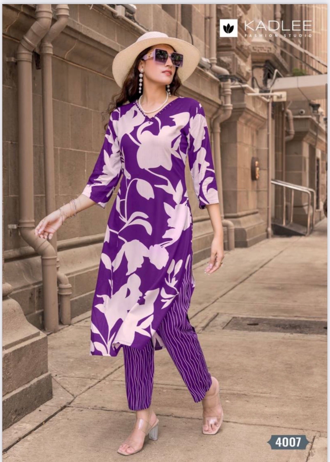 Rayon Print Traditional Two Piece Kurti Set, Cultural Wear for Women