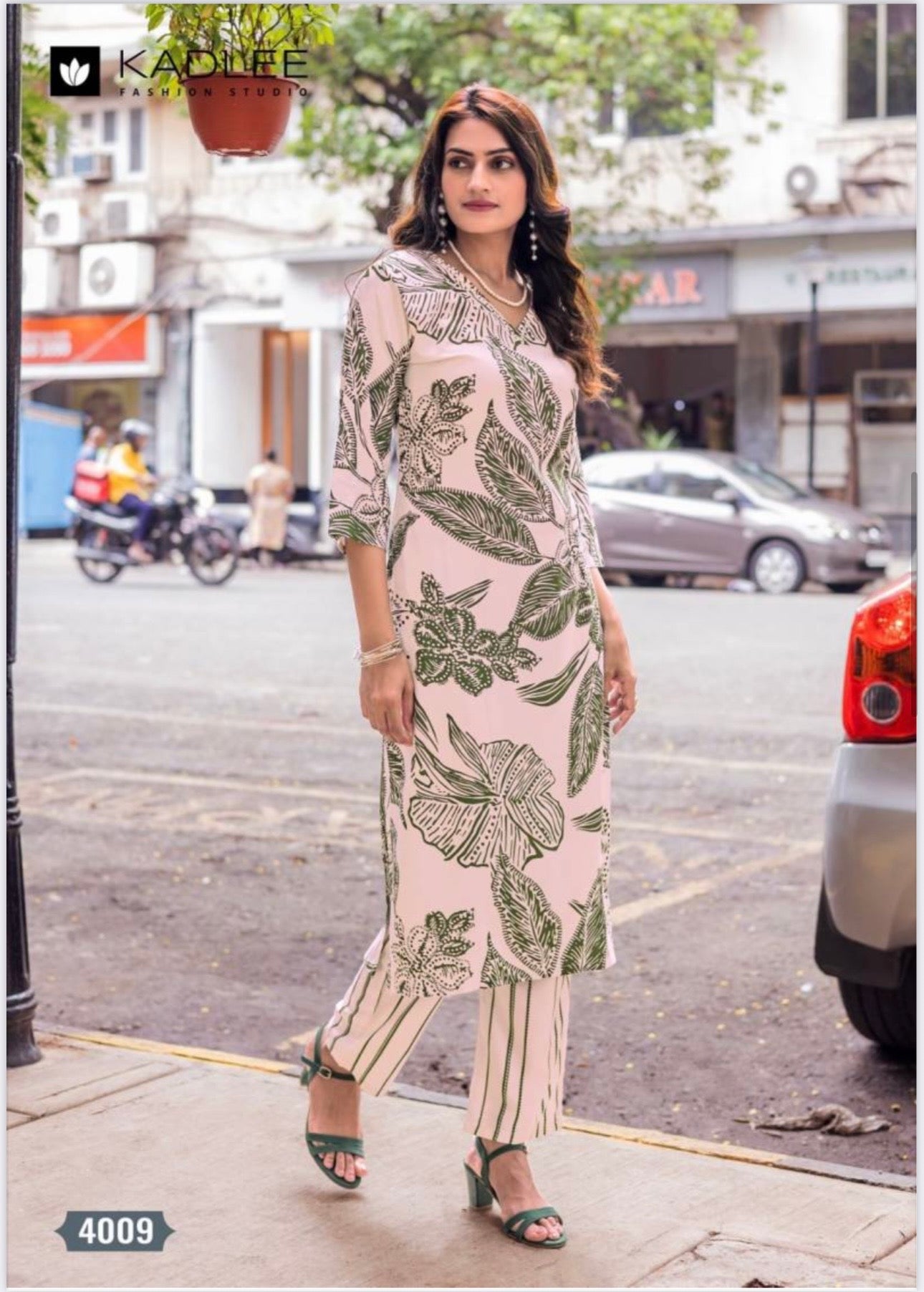 Rayon Print Traditional Two Piece Kurti Set, Cultural Wear for Women