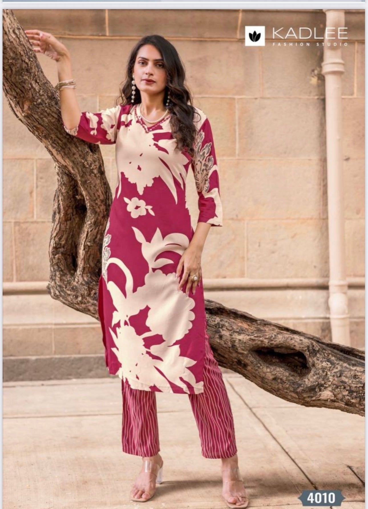 Rayon Print Traditional Two Piece Kurti Set, Cultural Wear for Women