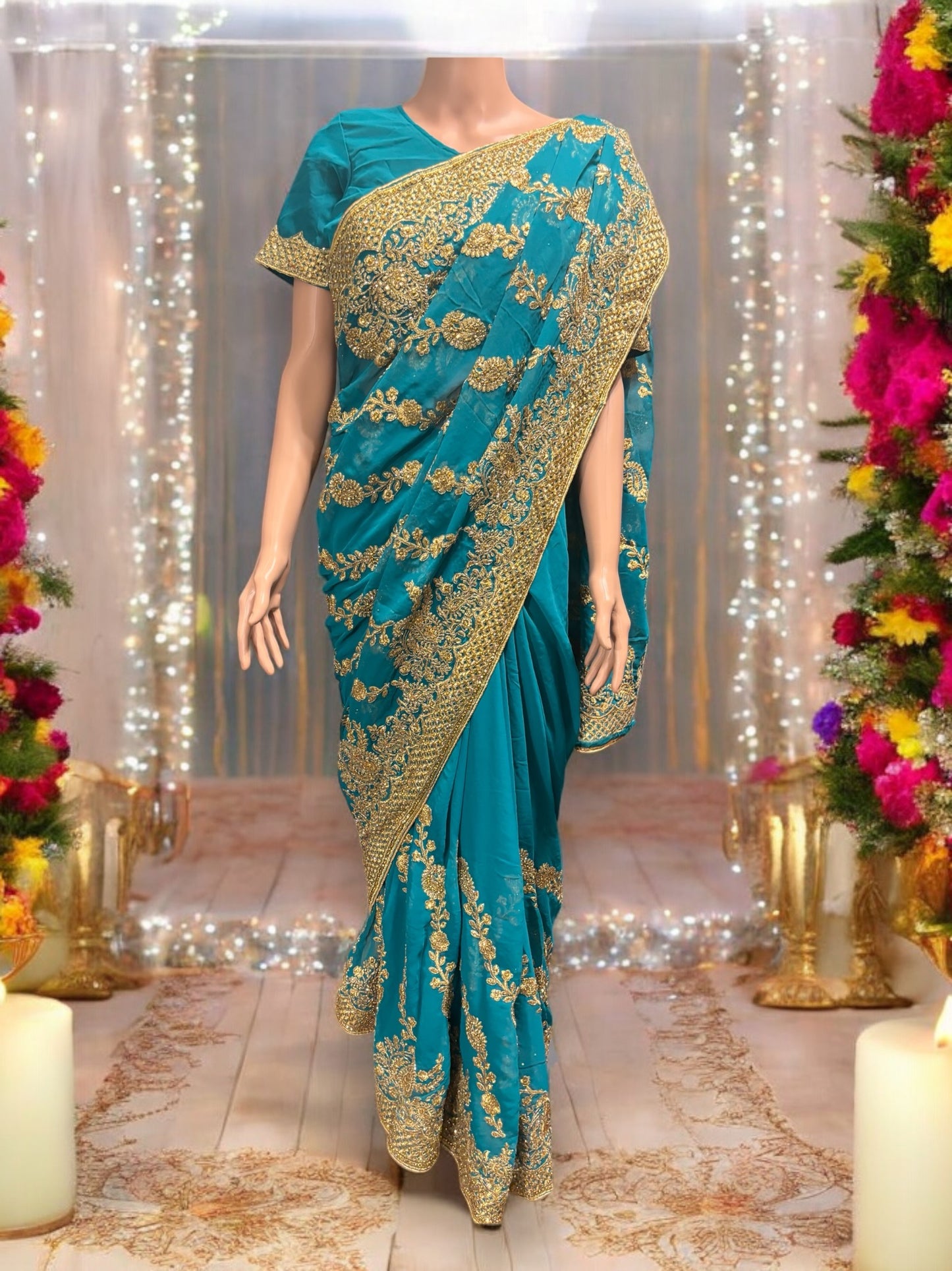 Traditional Designer Saree with Ready Blouse - 015