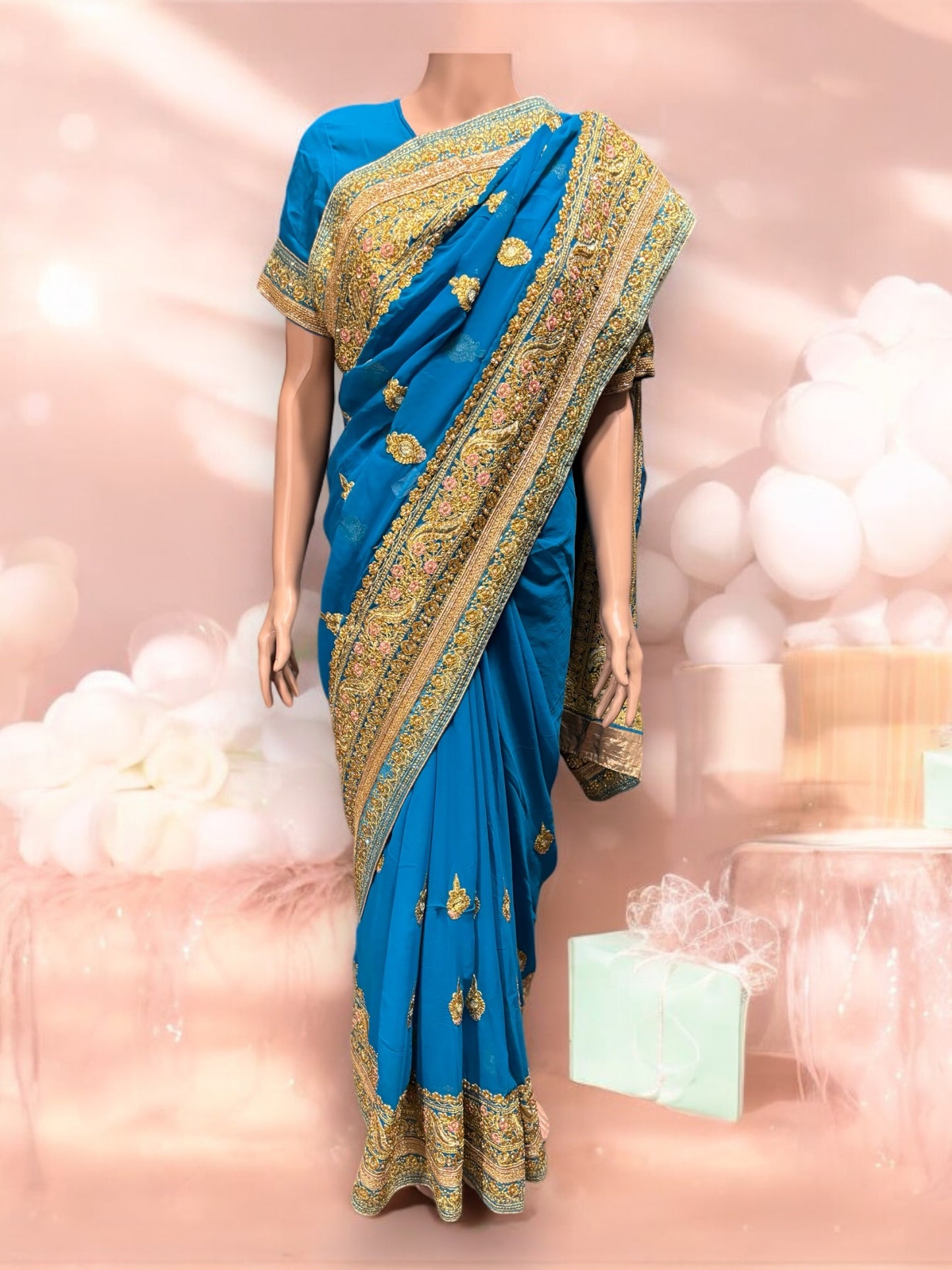 Traditional Designer Saree with Ready Blouse - 011