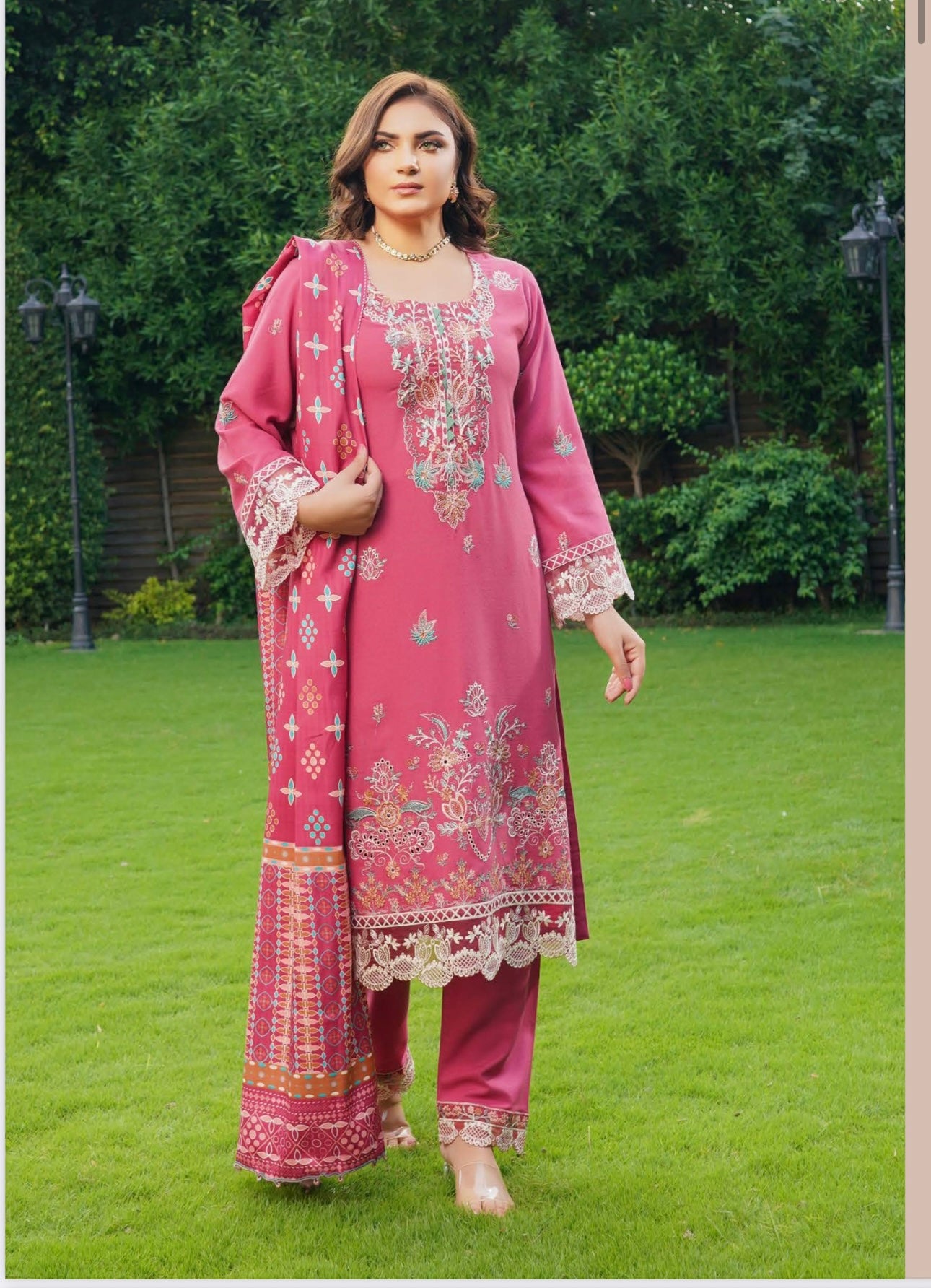 Traditional Pakistani Salwar Kameez for women featuring intricate embroidery and vibrant colors, by Saree Ghor Charlotte