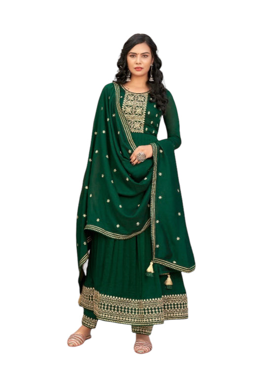 Vichitra Silk Salwar Suit with Fancy Work - 4164