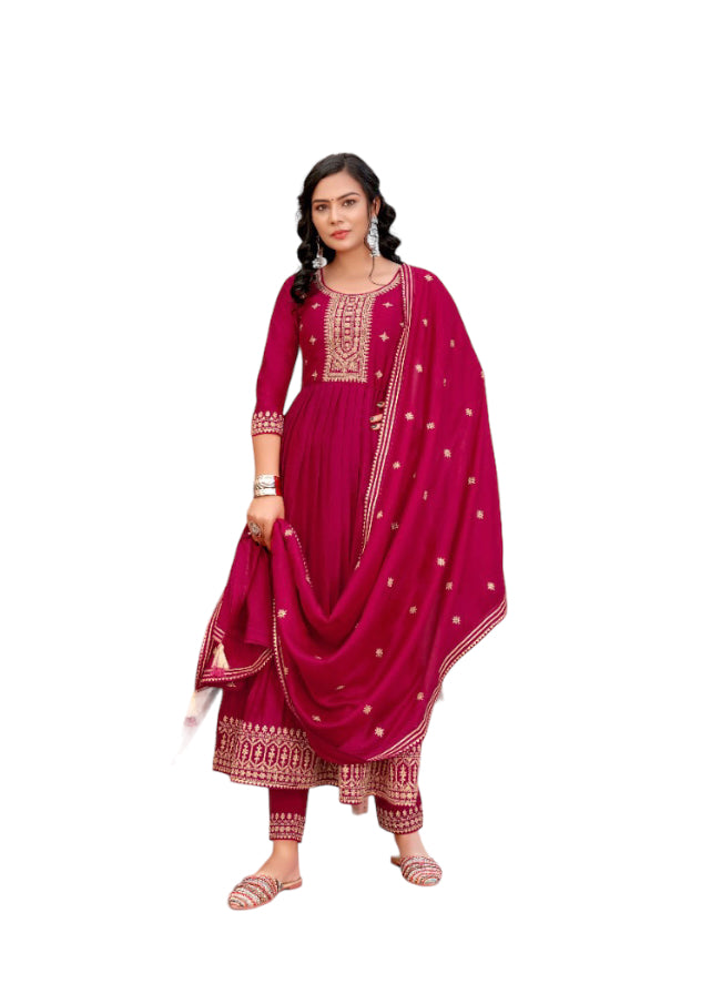 Vichitra Silk Salwar Suit with Fancy Work - 4163 – Saree Ghor Charlotte