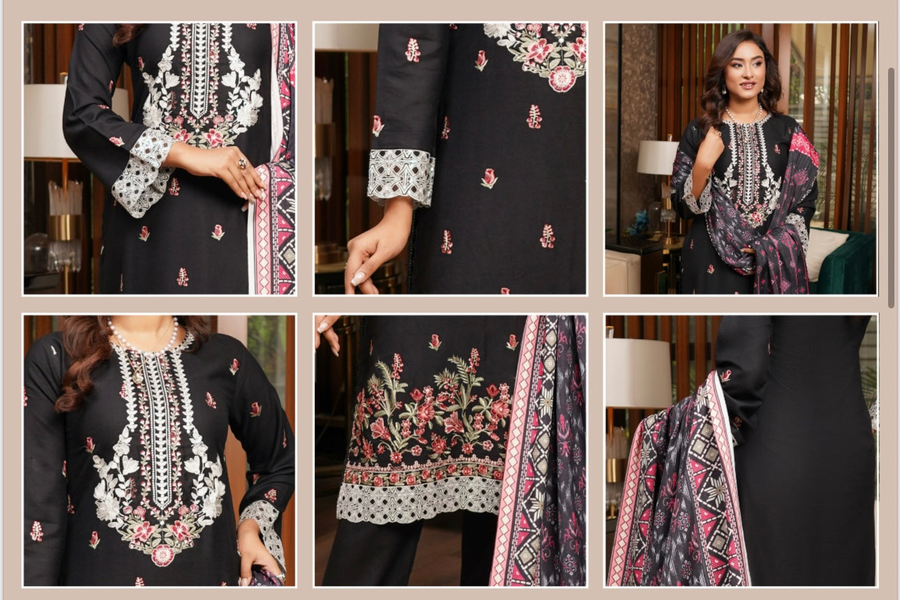 Traditional Pakistani Salwar Kameez for women, featuring colorful fabric and intricate embroidery, from Saree Ghor Charlotte.
