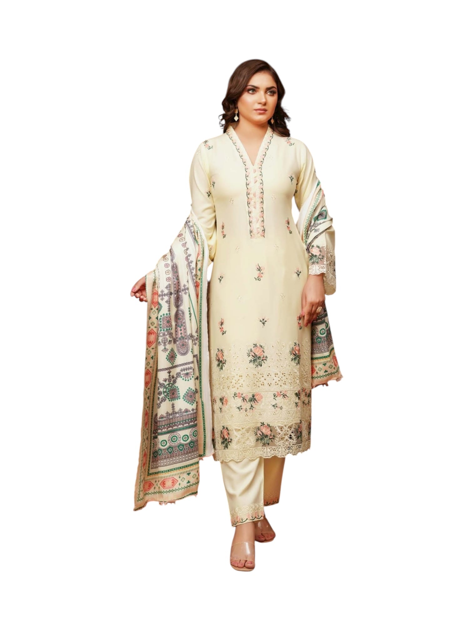 Traditional Pakistani Salwar Kameez for women by Saree Ghor Charlotte, featuring vibrant fabric and intricate embroidery.