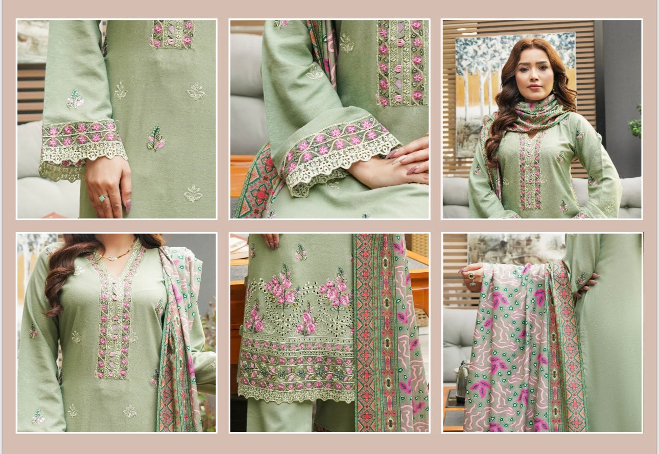 Traditional Pakistani Salwar Kameez for women, featuring vibrant cultural wear by Saree Ghor Charlotte, with intricate embroidery and bright colors.