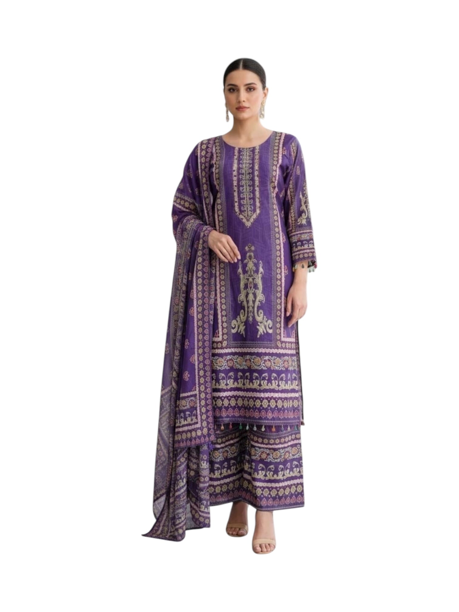 Natural crepe traditional salwar kameez for women, featuring elegant design by Saree Ghor Charlotte, cultural wear for festive occasions.