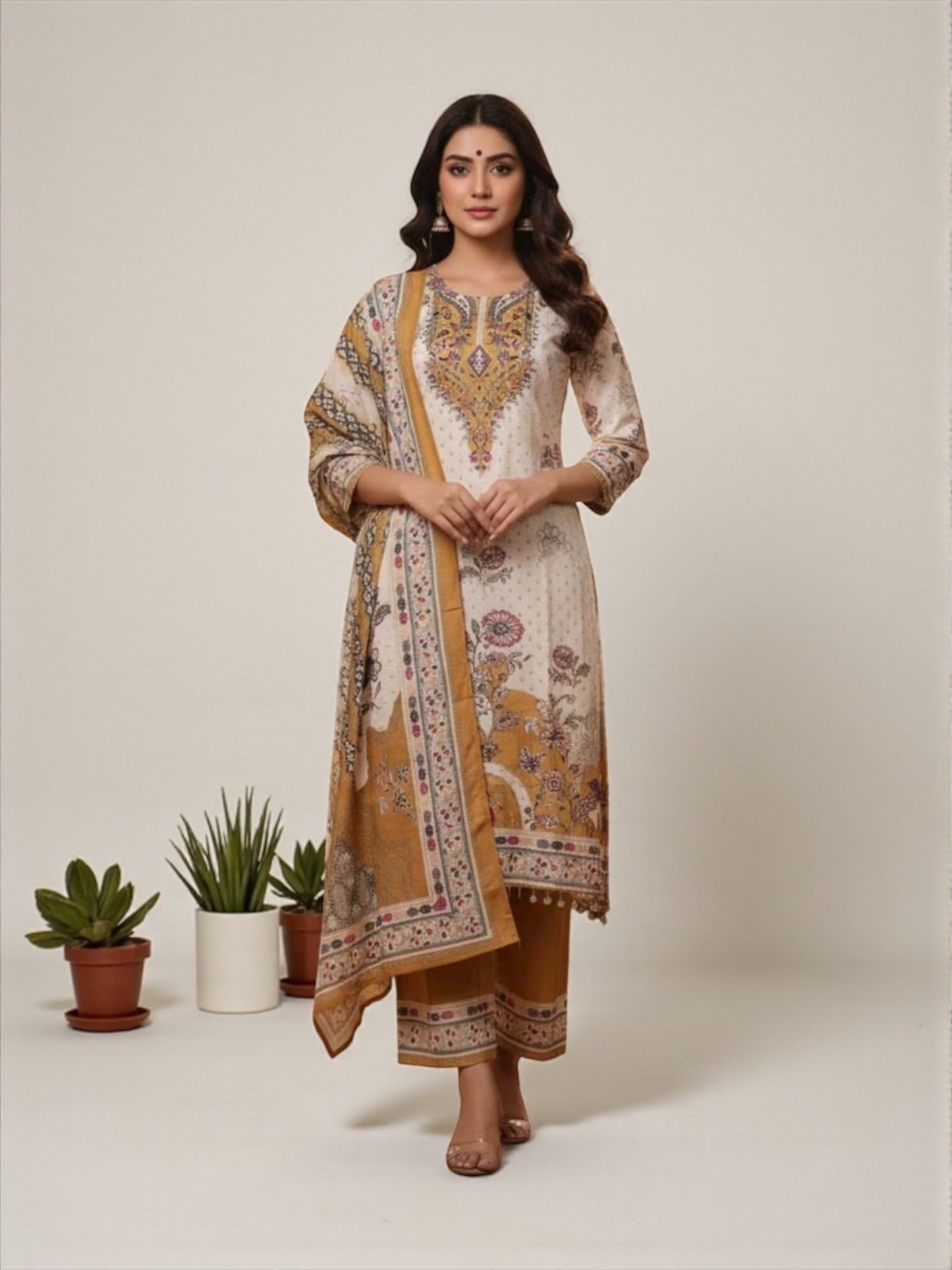 Maslin Traditional Salwar Kameez, Cultural Wear for Women