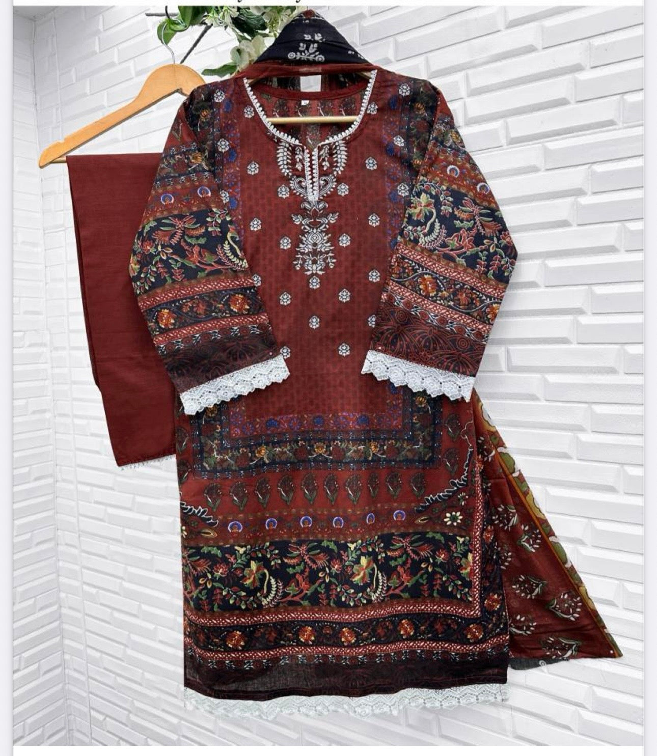 Cotton printed traditional Salwar Kameez for women by Saree Ghor Charlotte, featuring vibrant cultural design and comfortable fit.