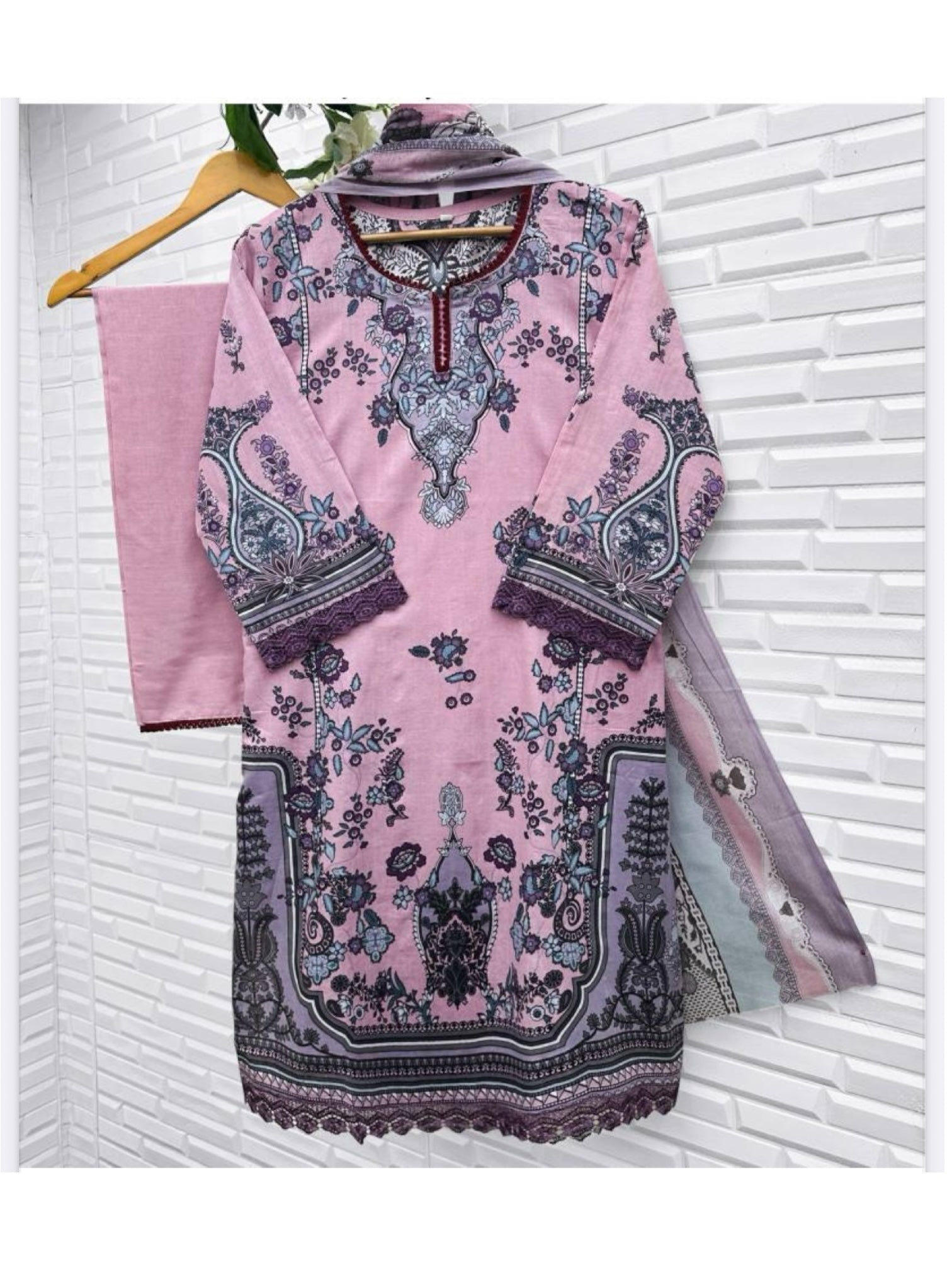 Cotton printed traditional salwar kameez for women, featuring vibrant cultural designs from Saree Ghor Charlotte.