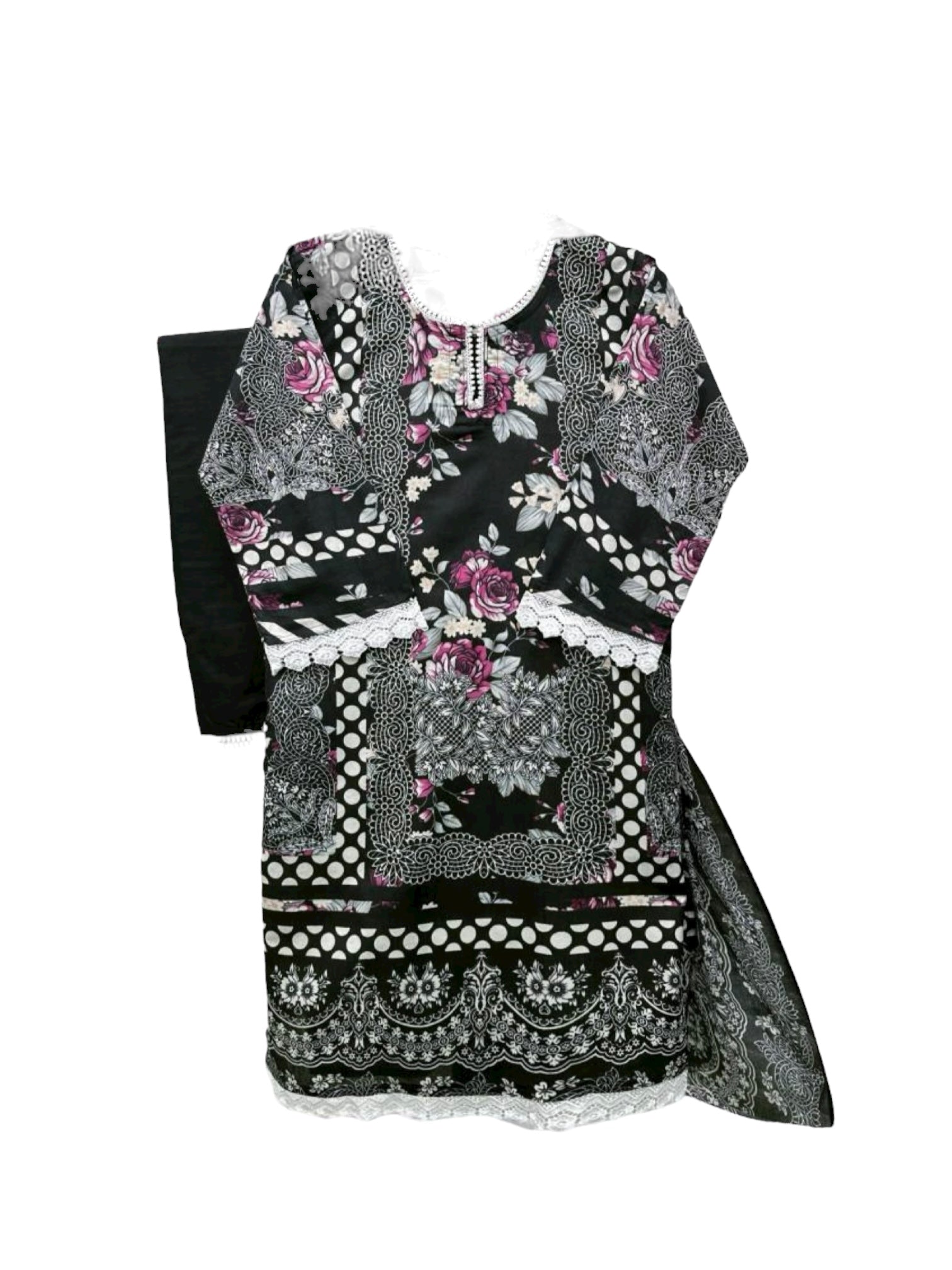 Cotton printed traditional salwar kameez for women with colorful patterns, by Saree Ghor Charlotte, showcasing the cultural attire.