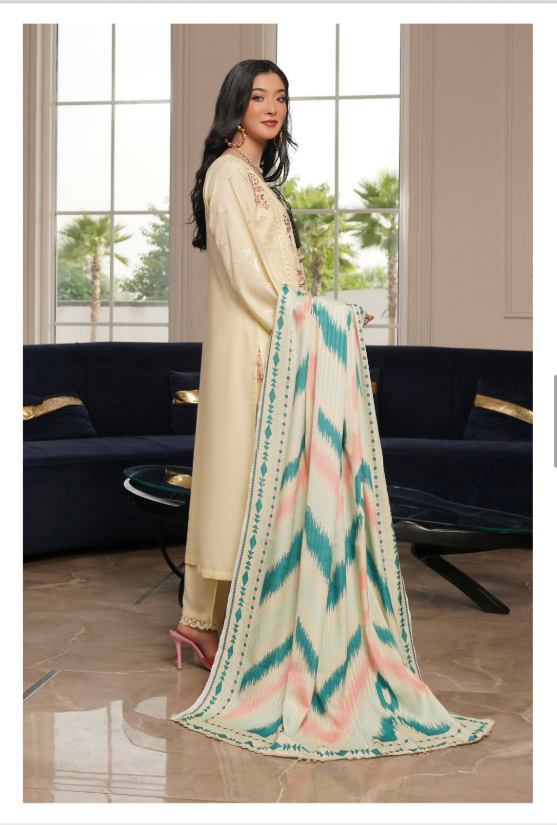 Traditional Pakistani Salwar Kameez for women, featuring intricate embroidery and vibrant colors from Saree Ghor Charlotte.