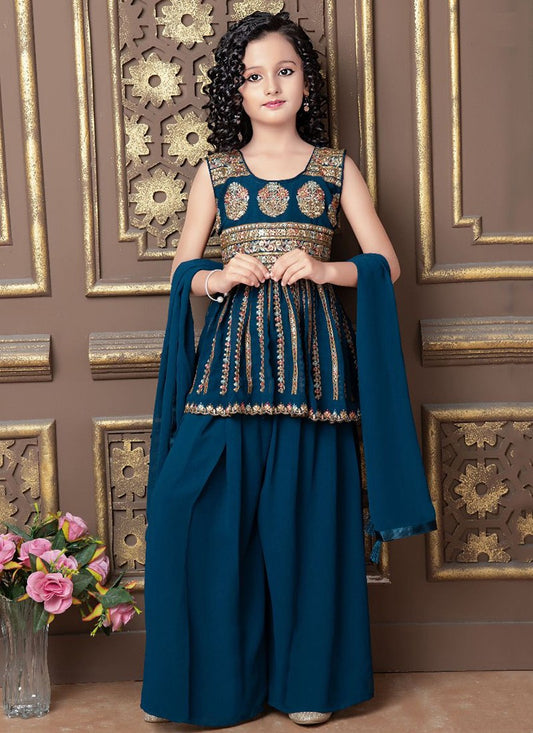 Girls Blue Traditional Salwar Suit
