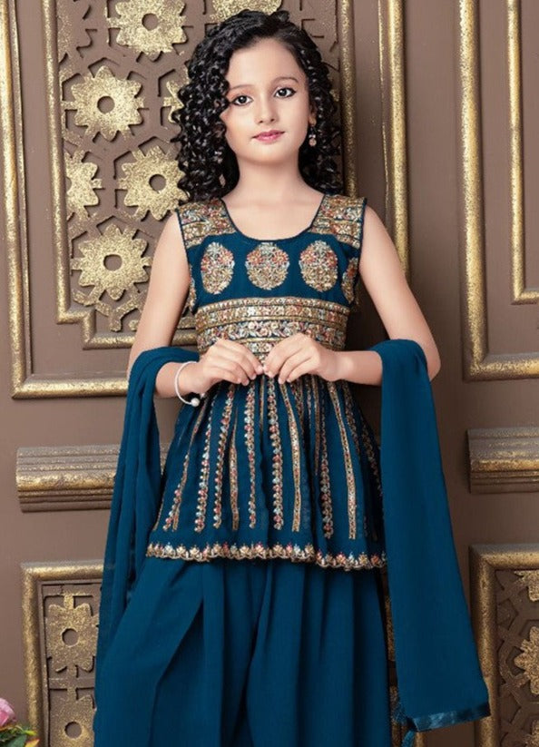 Girls Blue Traditional Salwar Suit